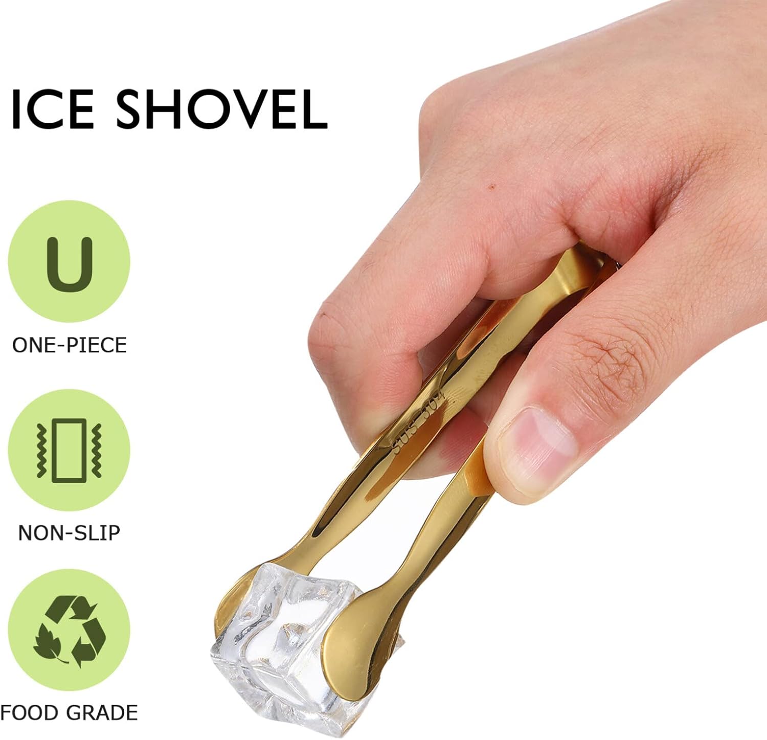 Stainless Steel Ice Tongs for Freezer and Bar Use