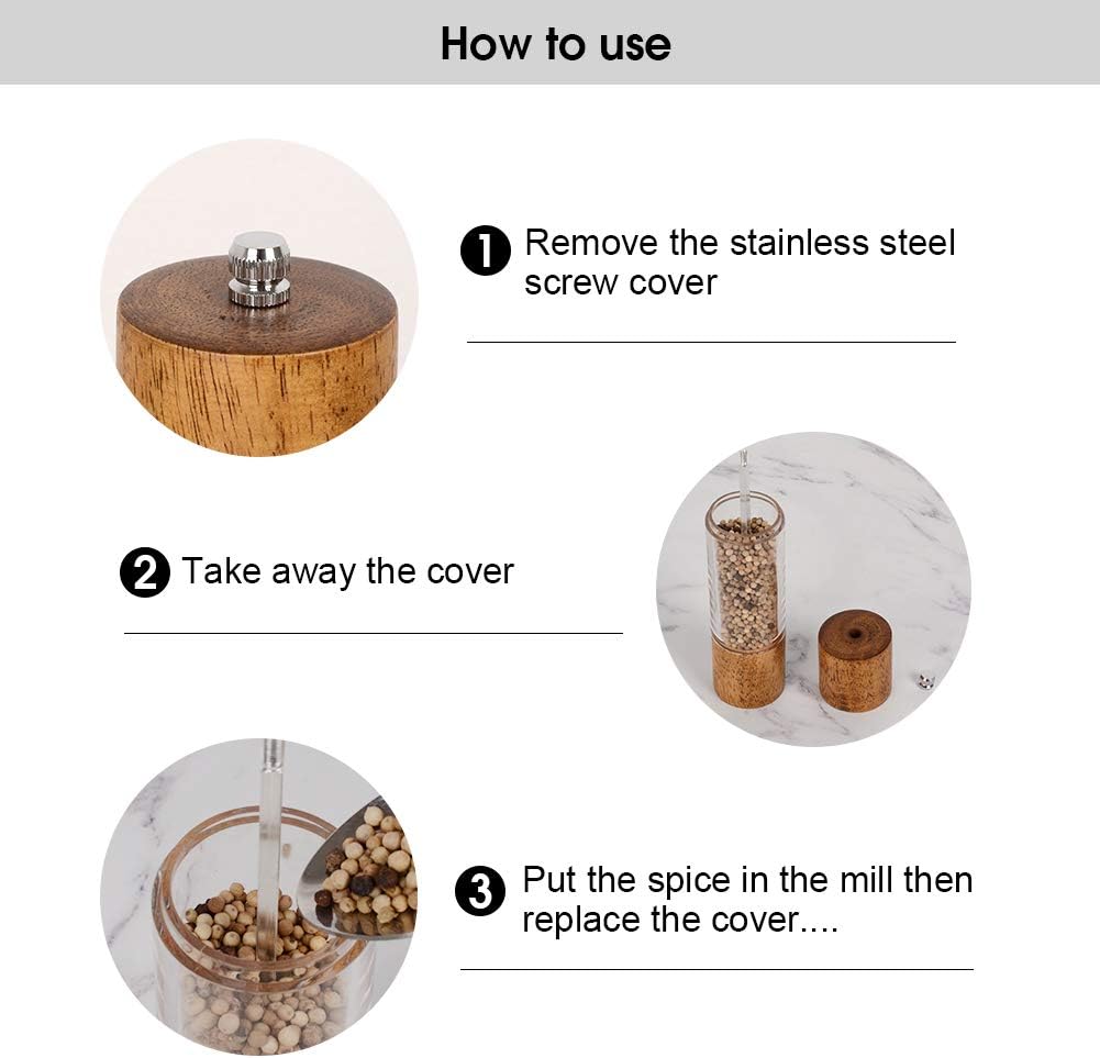 Premium Acrylic Salt Pepper Grinder Set