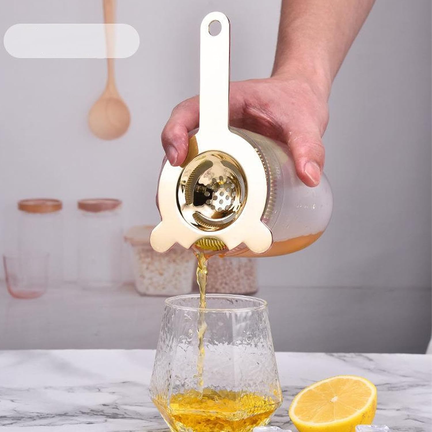 Stainless steel cocktail strainer by Generic