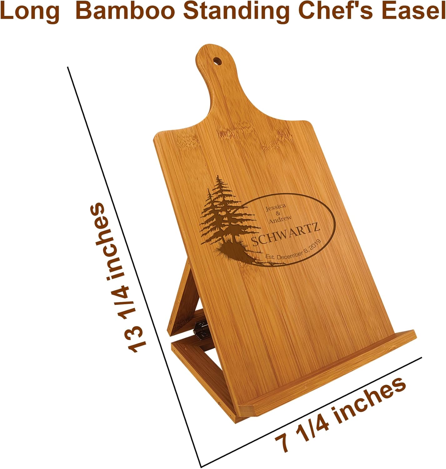 Custom Bamboo Chefs Easel Stand Eco-Friendly Cooking Gift