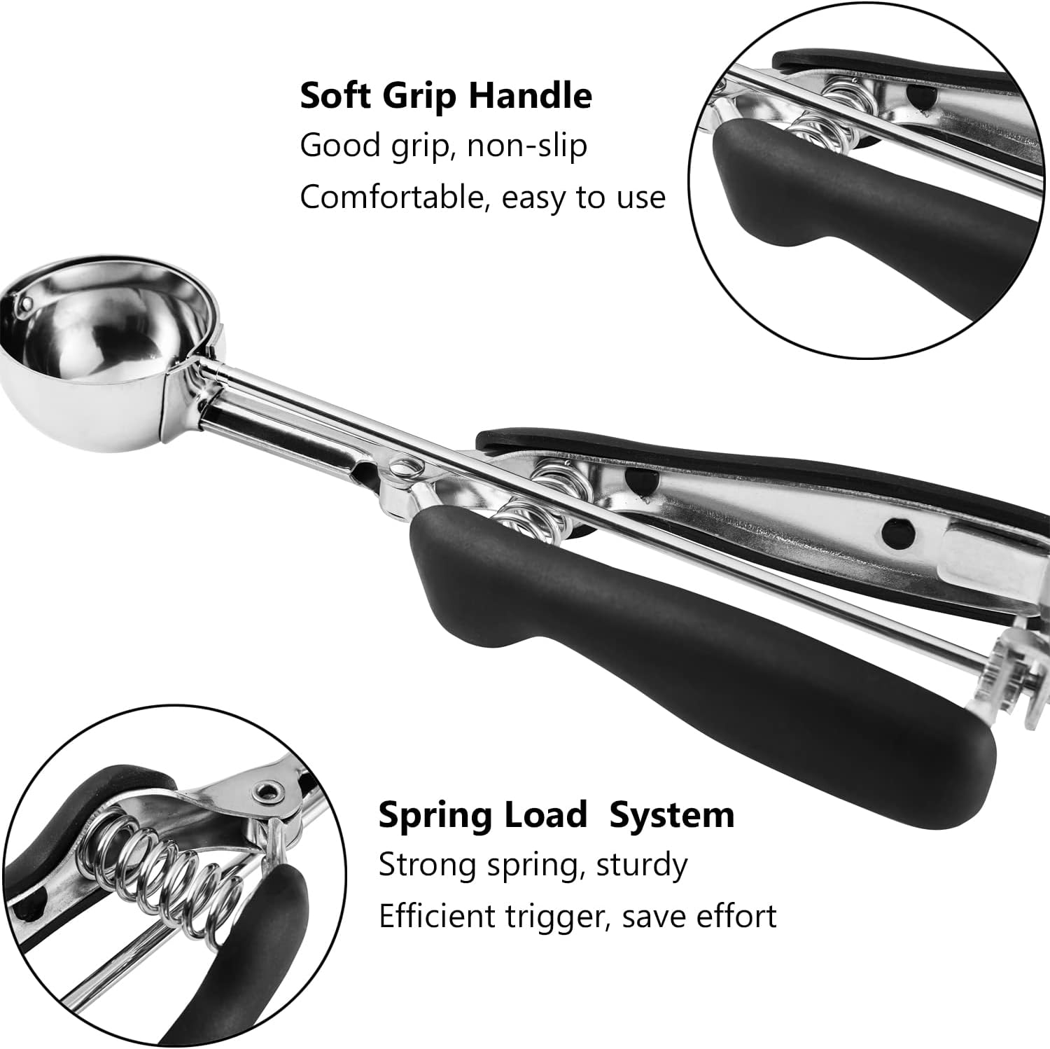 3-Sized Cookie Scoop Set for Baking