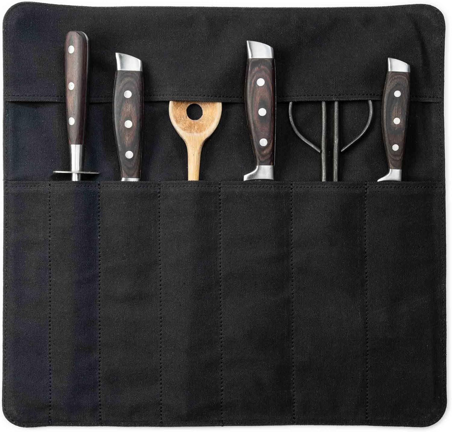 Stylish Buffalo Leather Knife Roll Bag for Chefs