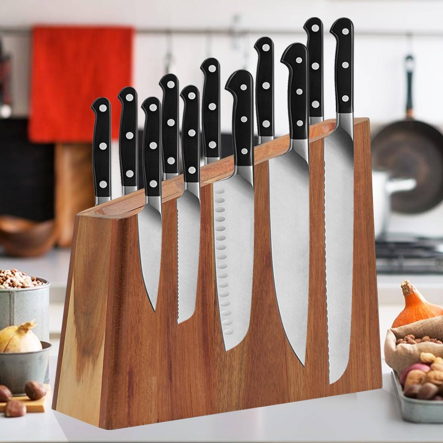 Magnetic Knife Block Holder - Stylish Magnetic Knife Block for Kitchen Storage