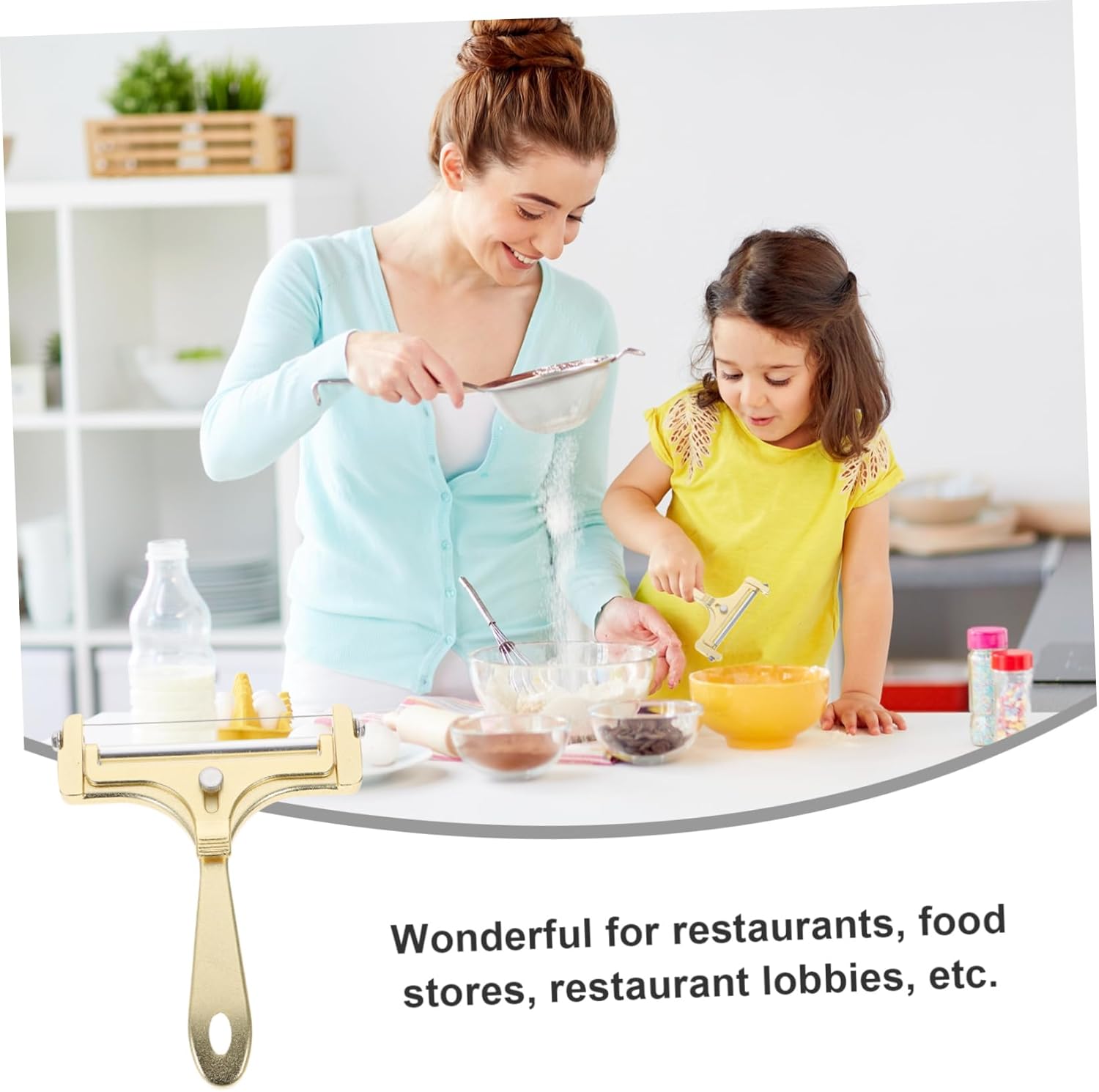 Golden Aluminum Alloy Cheese Slicer for Cream Cheese Butter