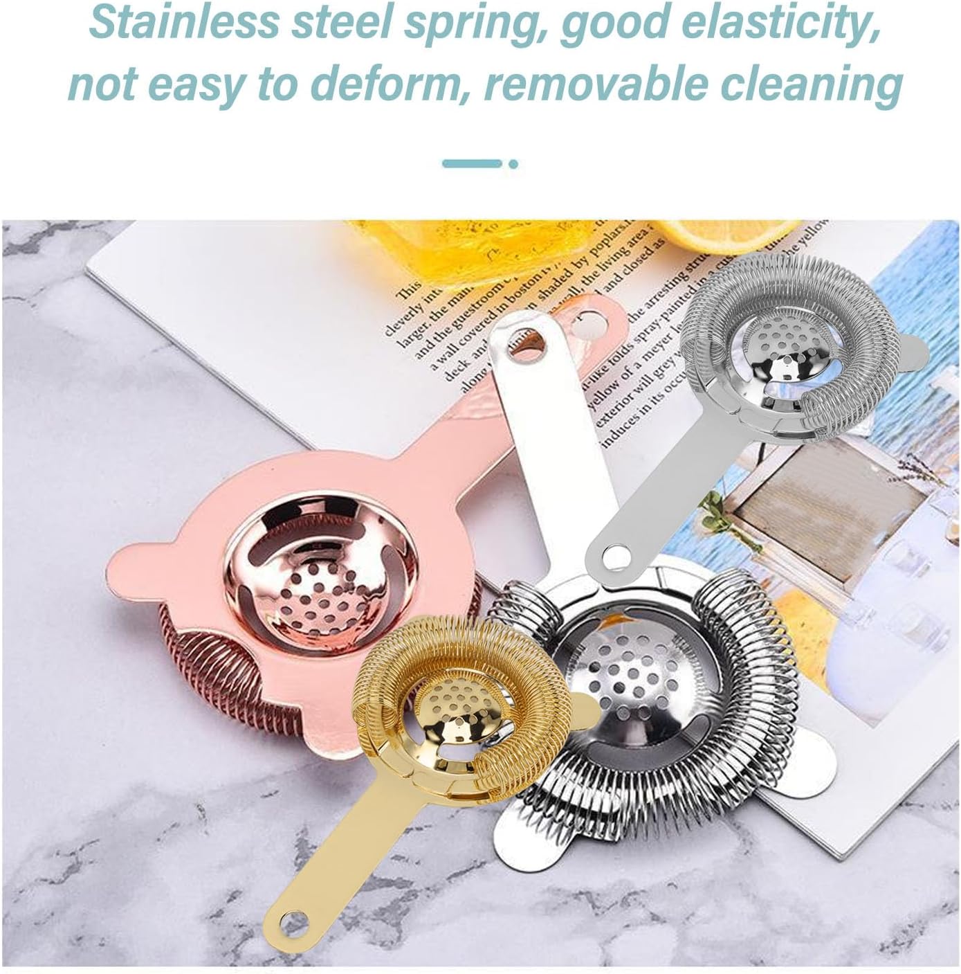 Stainless steel cocktail strainer by Generic