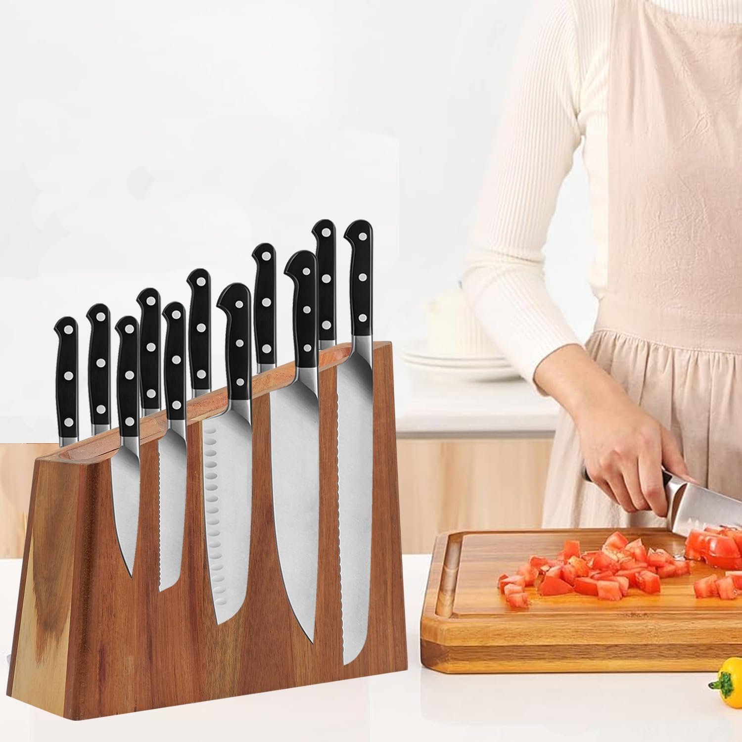 Magnetic Knife Block Holder - Stylish Magnetic Knife Block for Kitchen Storage