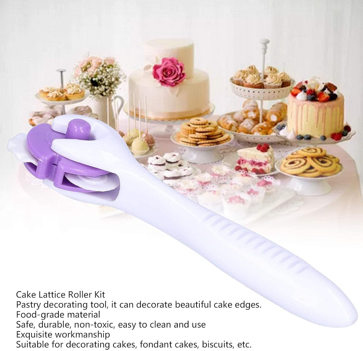 HERCHR Pastry Wheel Cutter Set Stainless Steel for Pie Cookies More