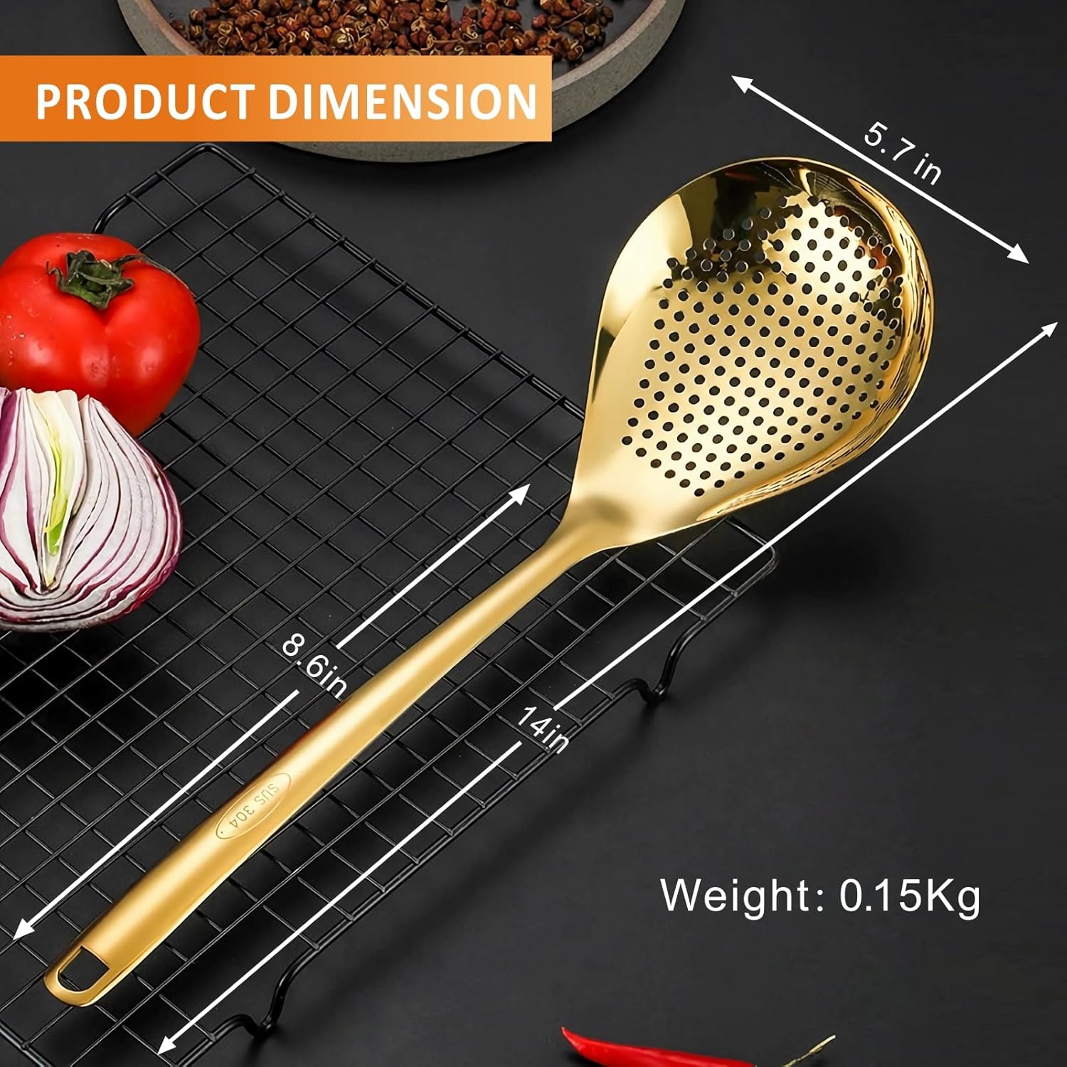 YimiArtisan-Grade 304 Stainless Steel Ladle Set for Cooking and Serving