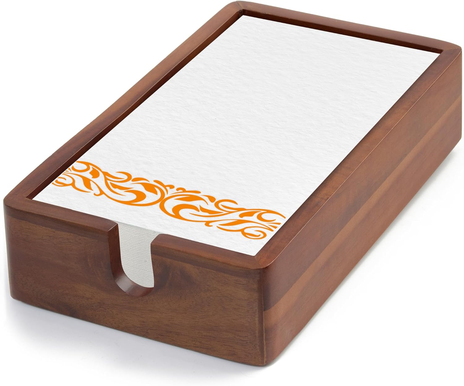 Elegant Acacia Guest Towel Napkin Organizer