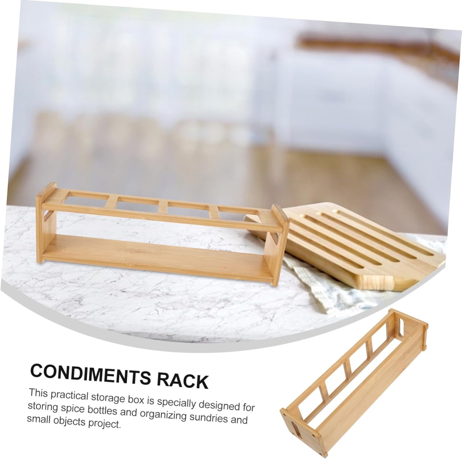 Wooden Seasoning Bottle Storage Rack