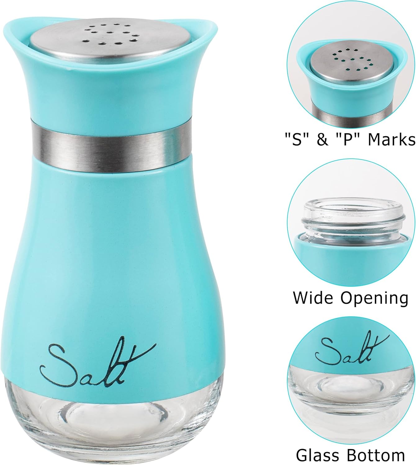 Lonffery Salt and Pepper Shakers Set of 2 Turquoise