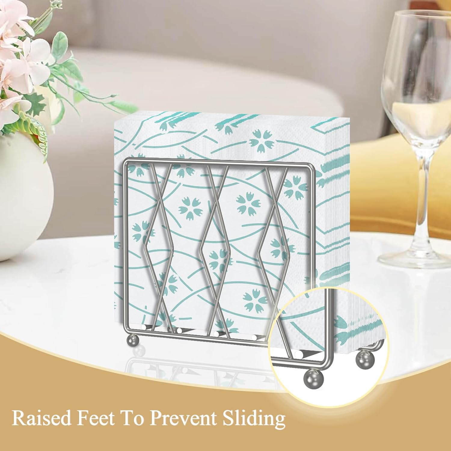Modern Metal Napkin Holder Silver