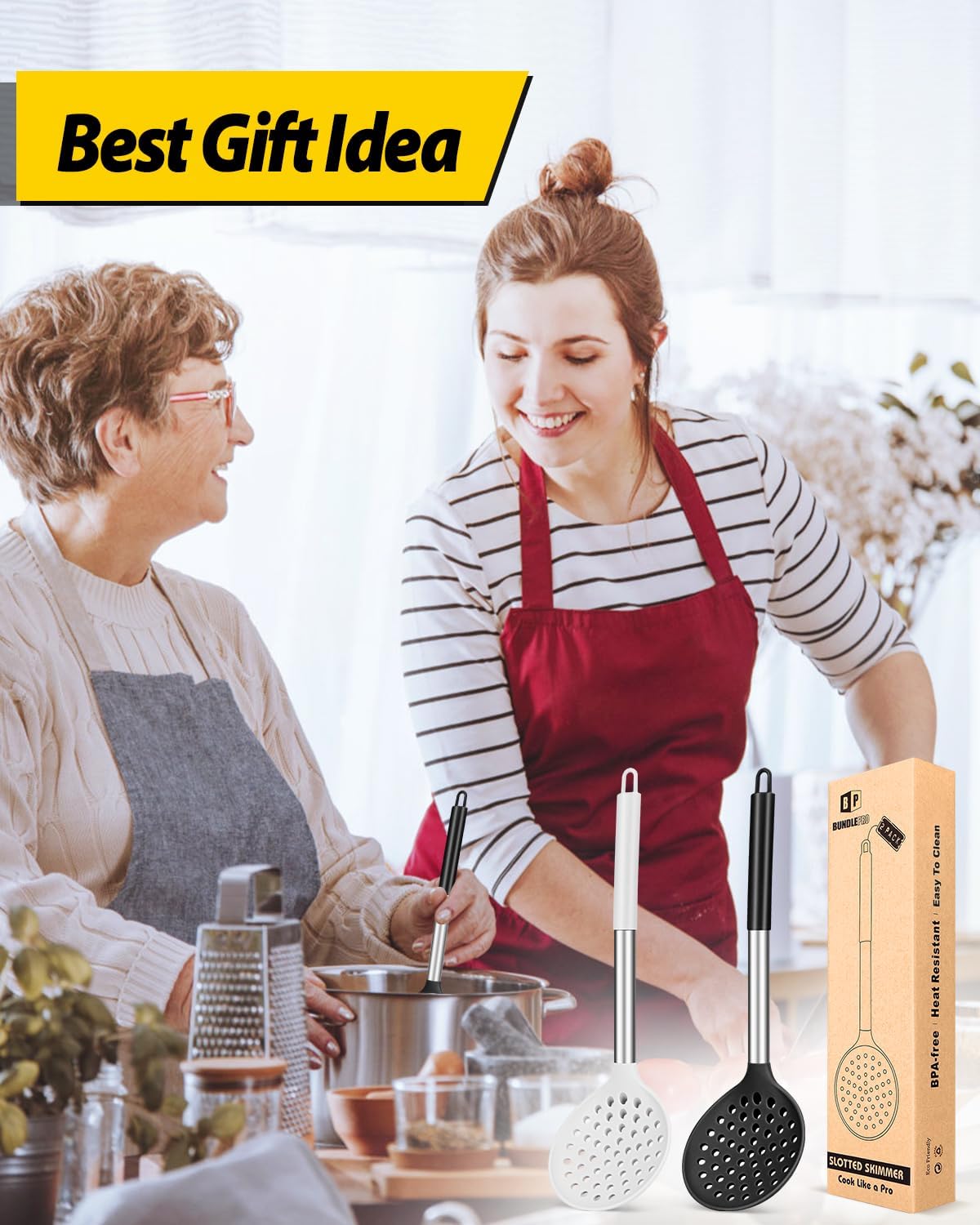 Premium Kitchen Ladle Strainer Set for High Heat and Easy Cooking