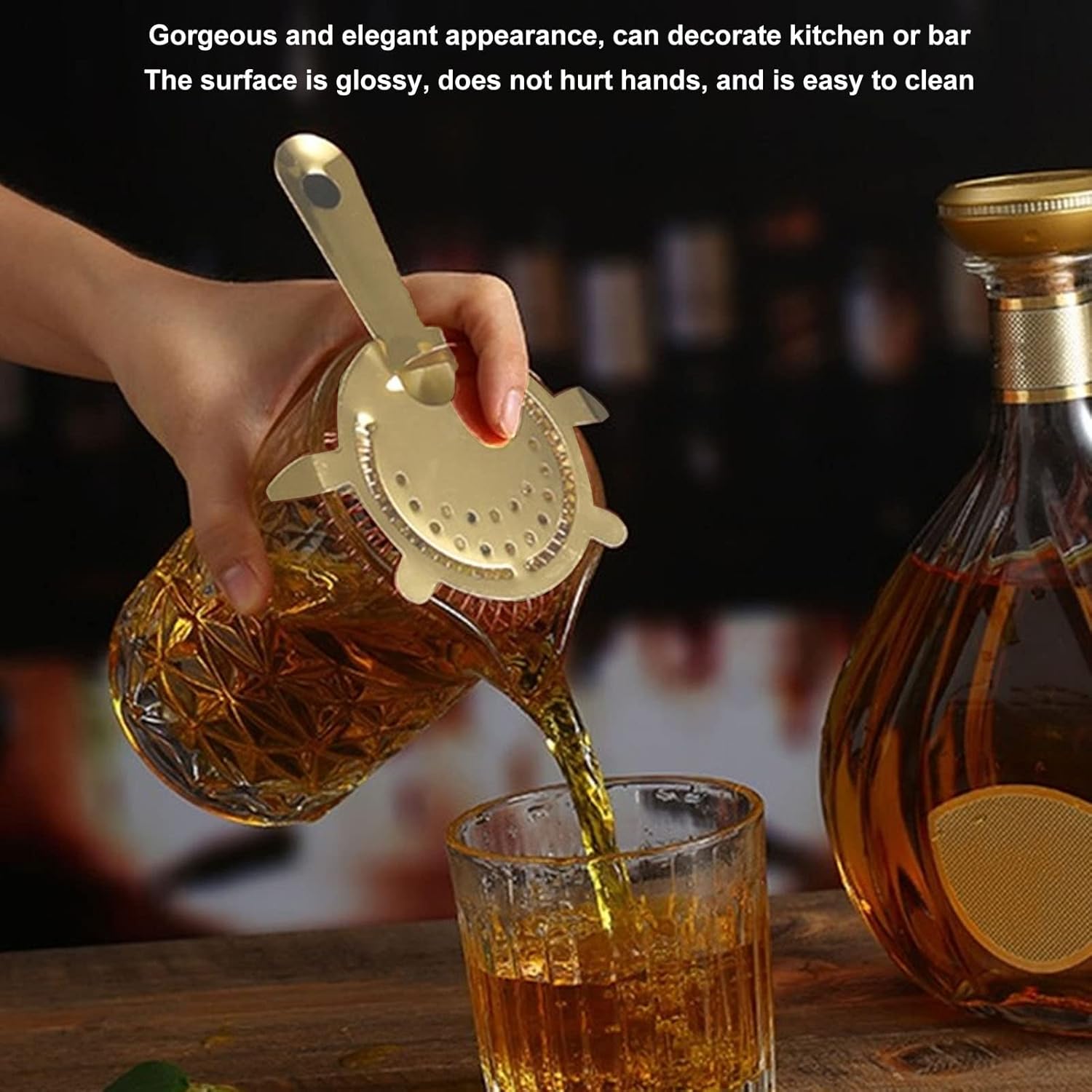 Cocktail Strainer Stainless Steel Luxury Gold