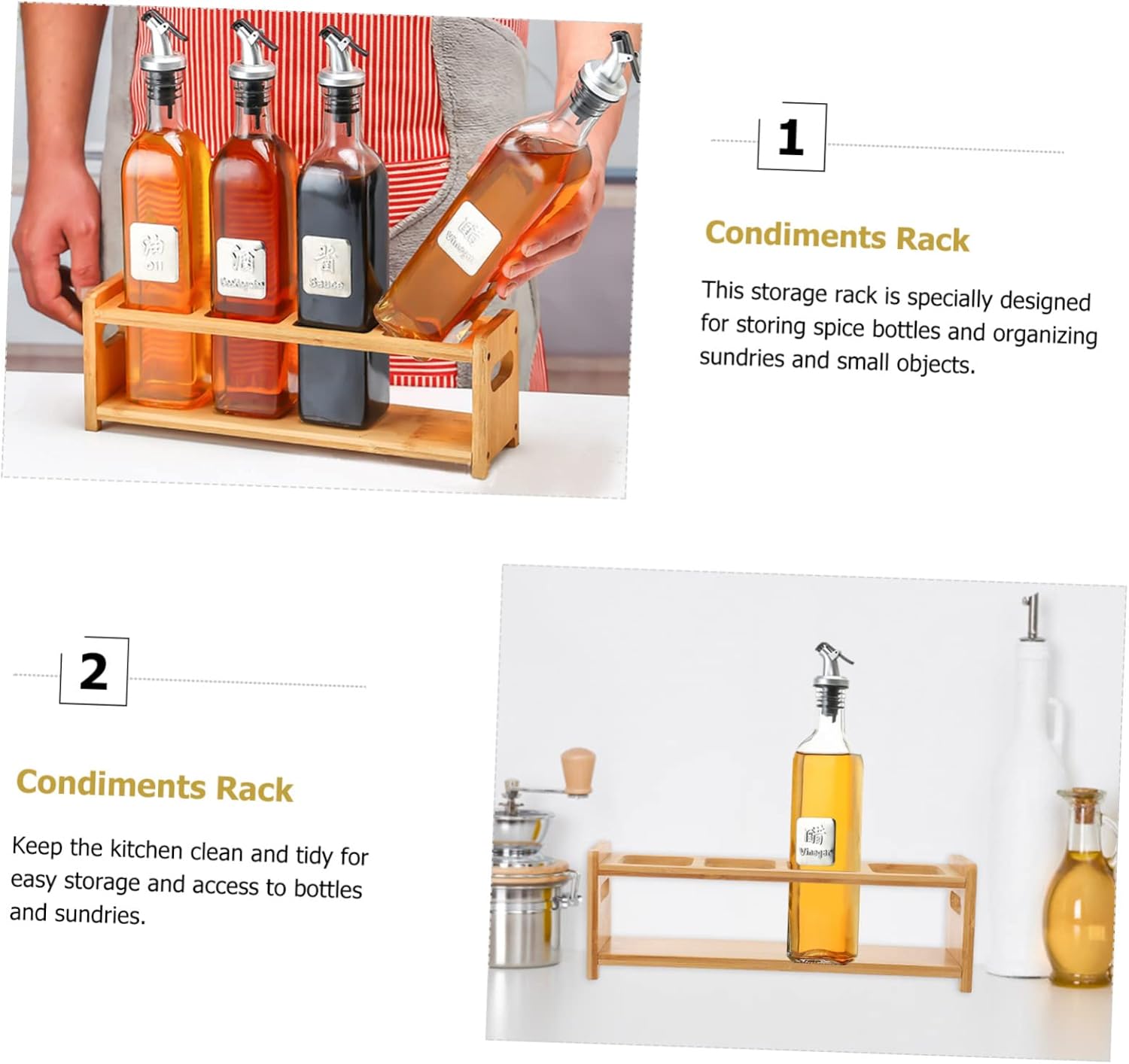 FELTECHELECTR Durable 500ml Condiment Holder No Burrs Kitchen Organizer