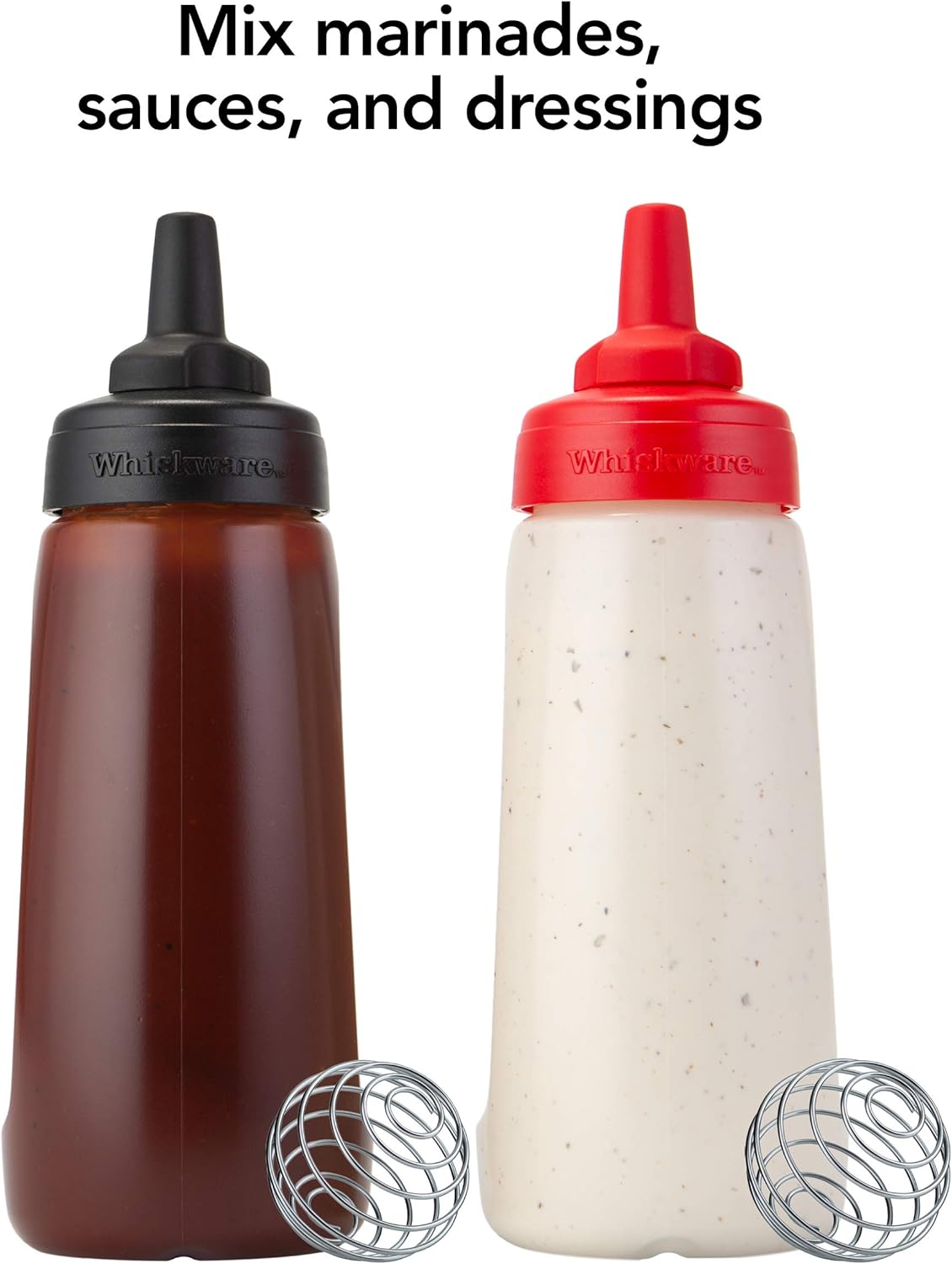Whiskware Squeeze Bottle Sauce mixer 2-pack leak-proof design