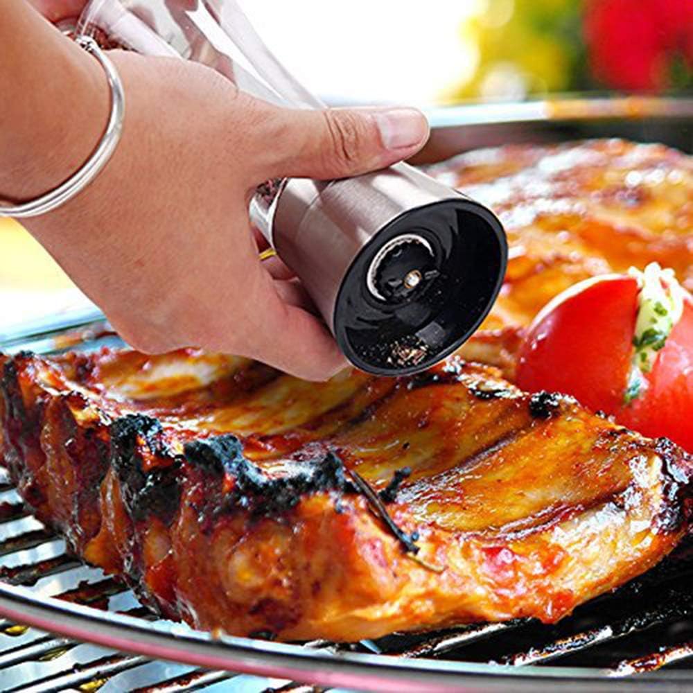 Stainless Steel Salt or Pepper Grinder with Adjustable Ceramic Blades