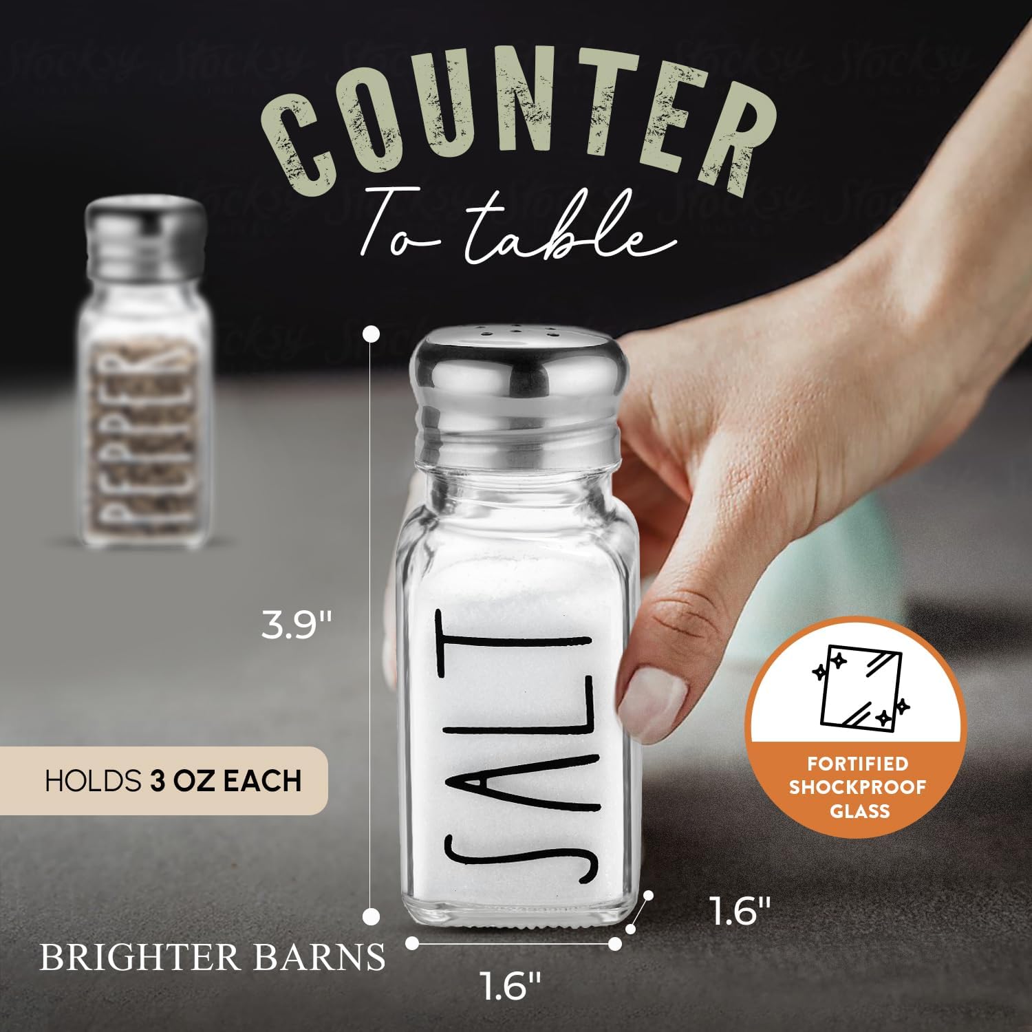Clear Glass Salt Pepper Shakers Set by Brighter Barns