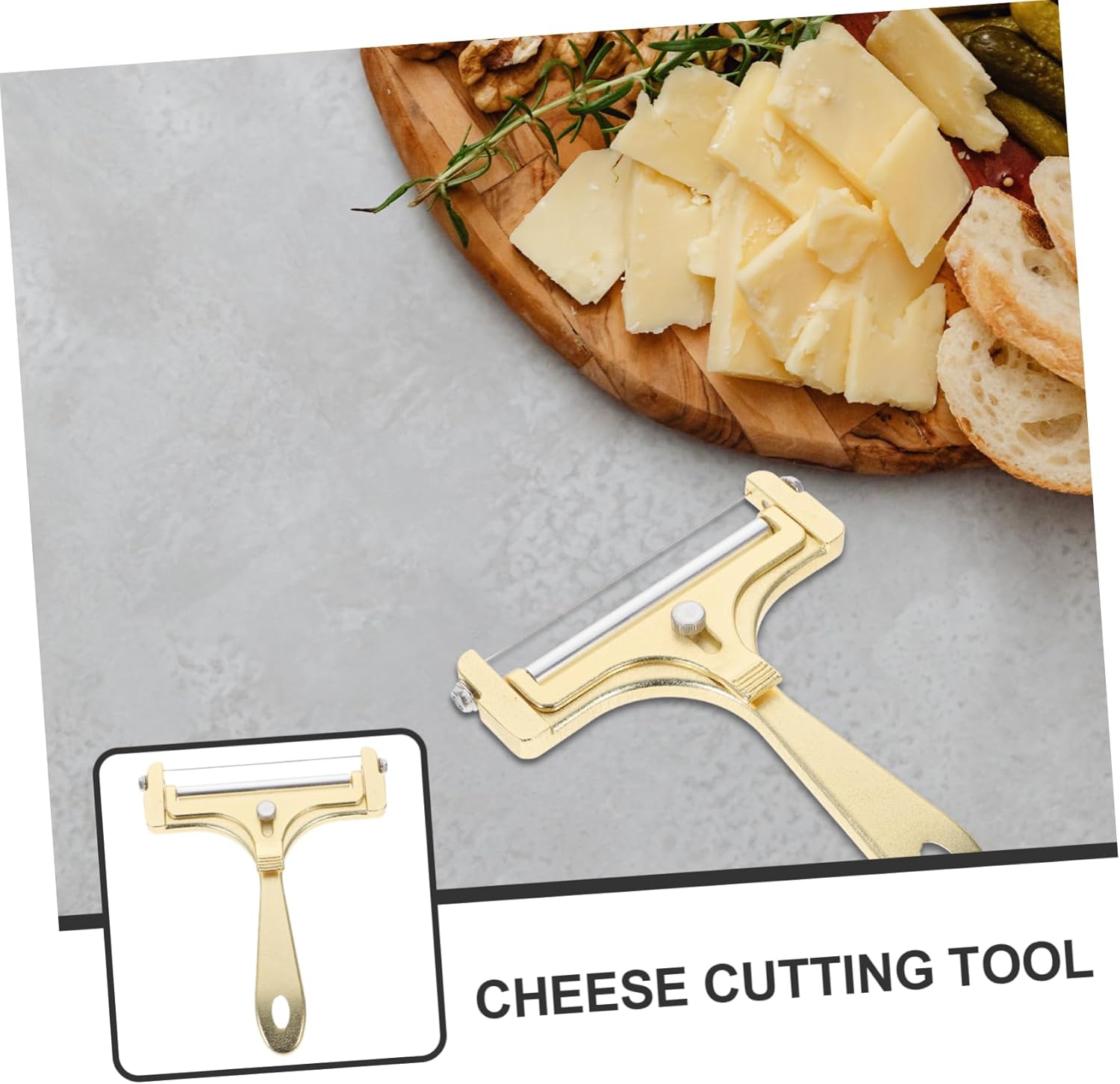 Golden Aluminum Alloy Cheese Slicer for Cream Cheese Butter