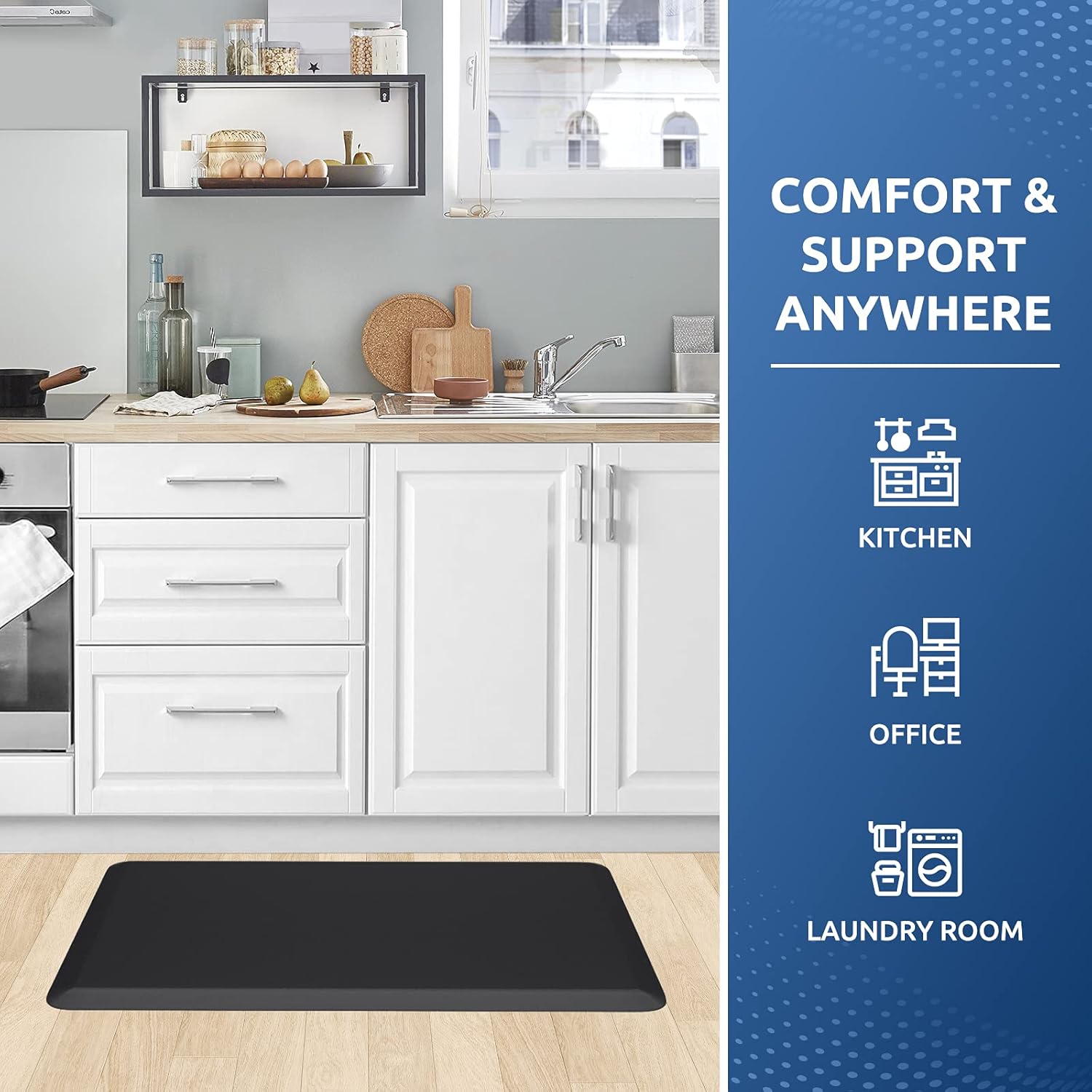 KitchenClouds Kitchen Mat Cushioned Anti Fatigue Rug