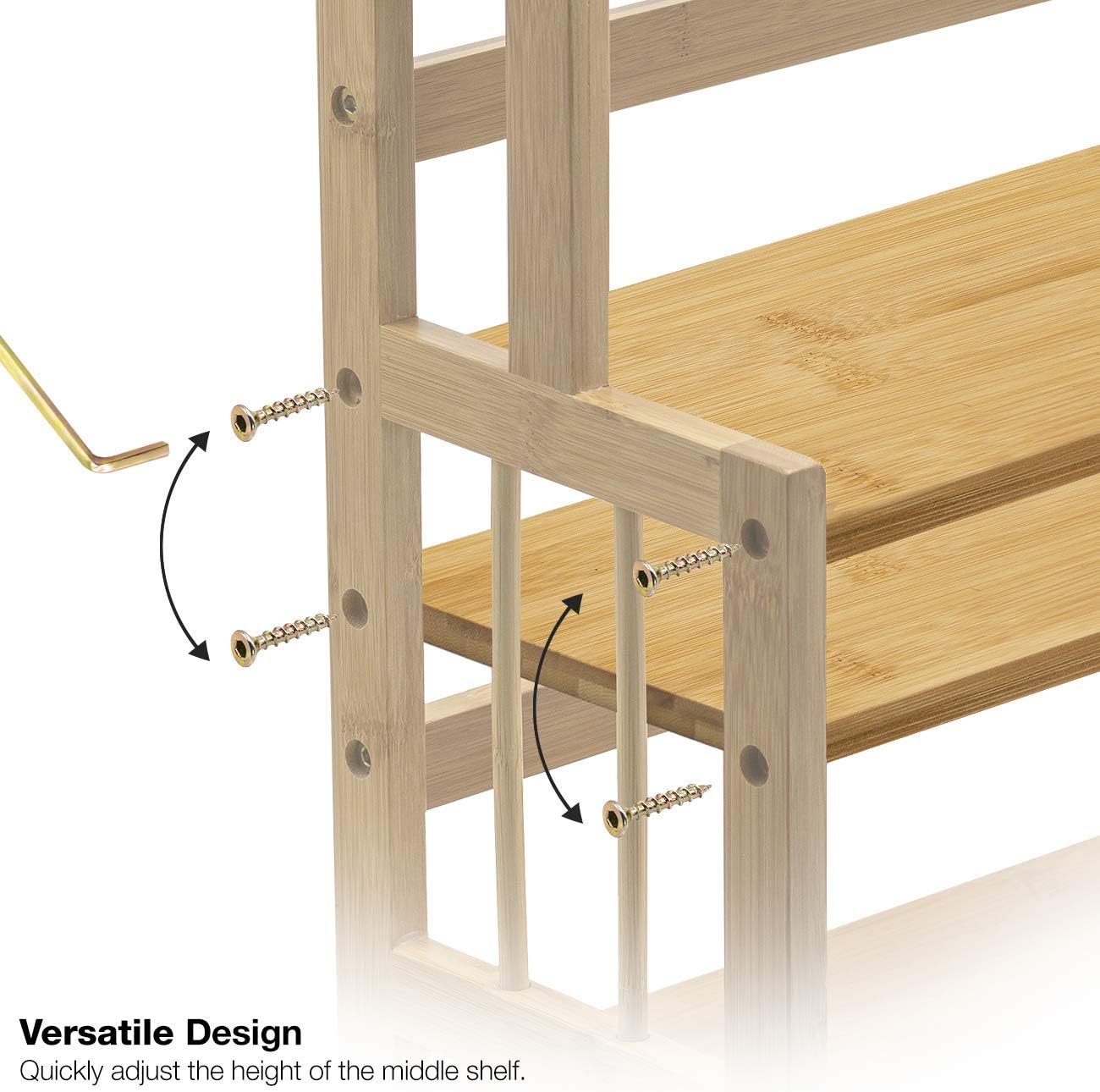 Sorbus 3-Tier Bamboo Spice Storage Organizer