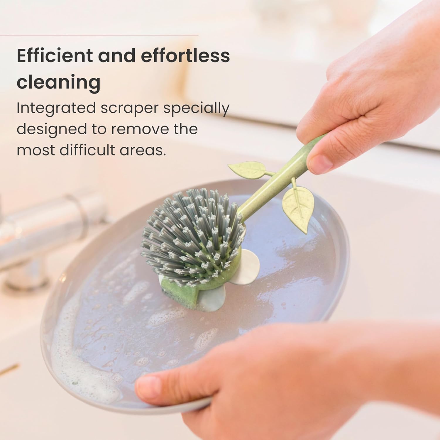 Vigar Florganic Daisy-Shaped Dish Brush with Vase Dish Brush Holder