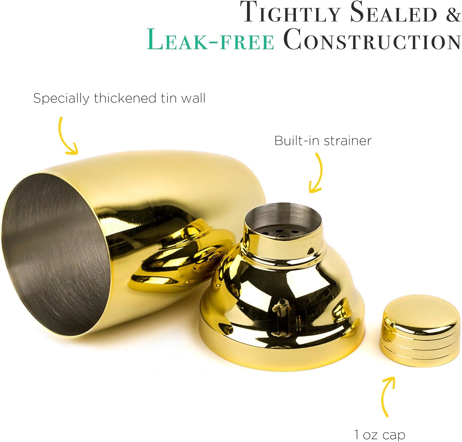 Homestia Gold Cocktail Shaker Set Exclusive Tool Kit