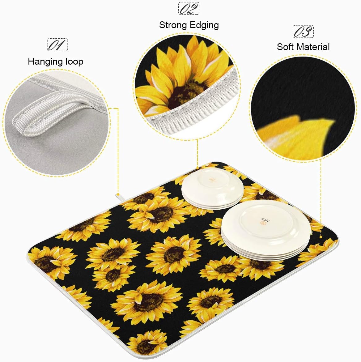 Sturdy Premium Microfiber Dish Drying Mat