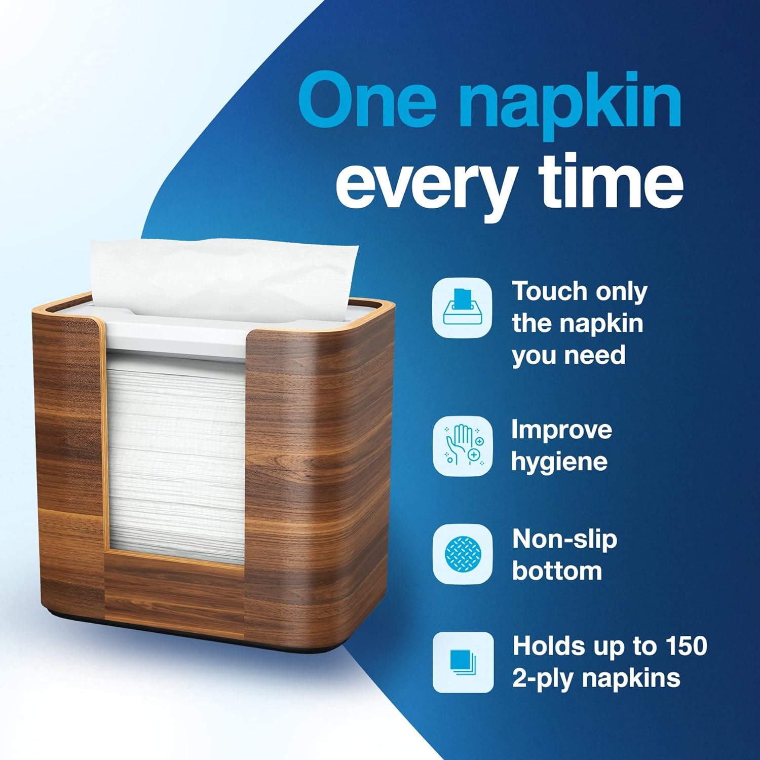 Tork Xpressnap Tabletop Napkin Dispenser - Compact Wood Design