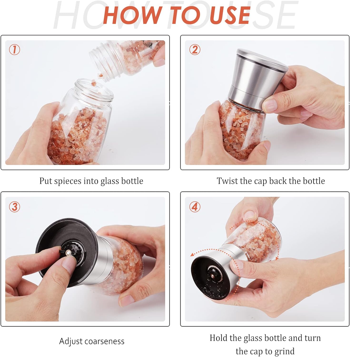 Ebaco Salt Pepper Grinder Set 2 Pack