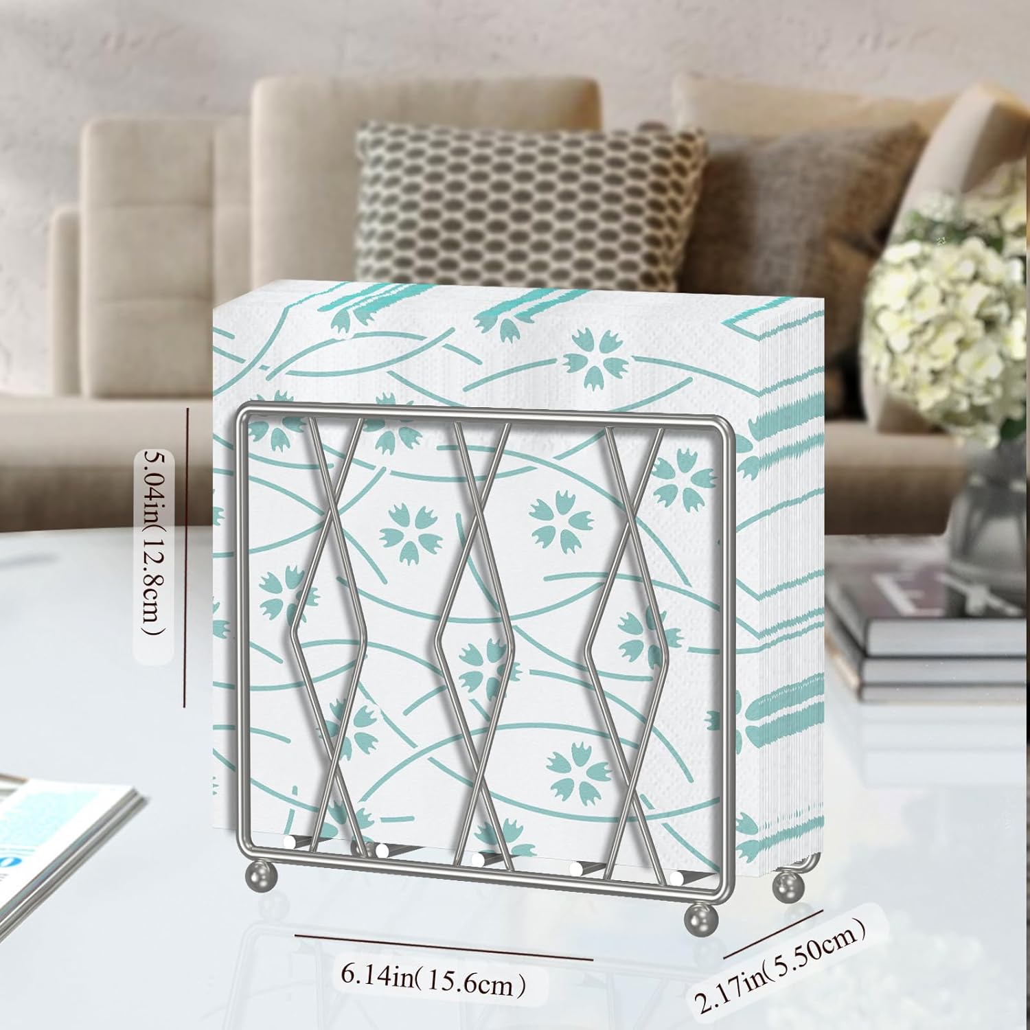 Modern Metal Napkin Holder Silver
