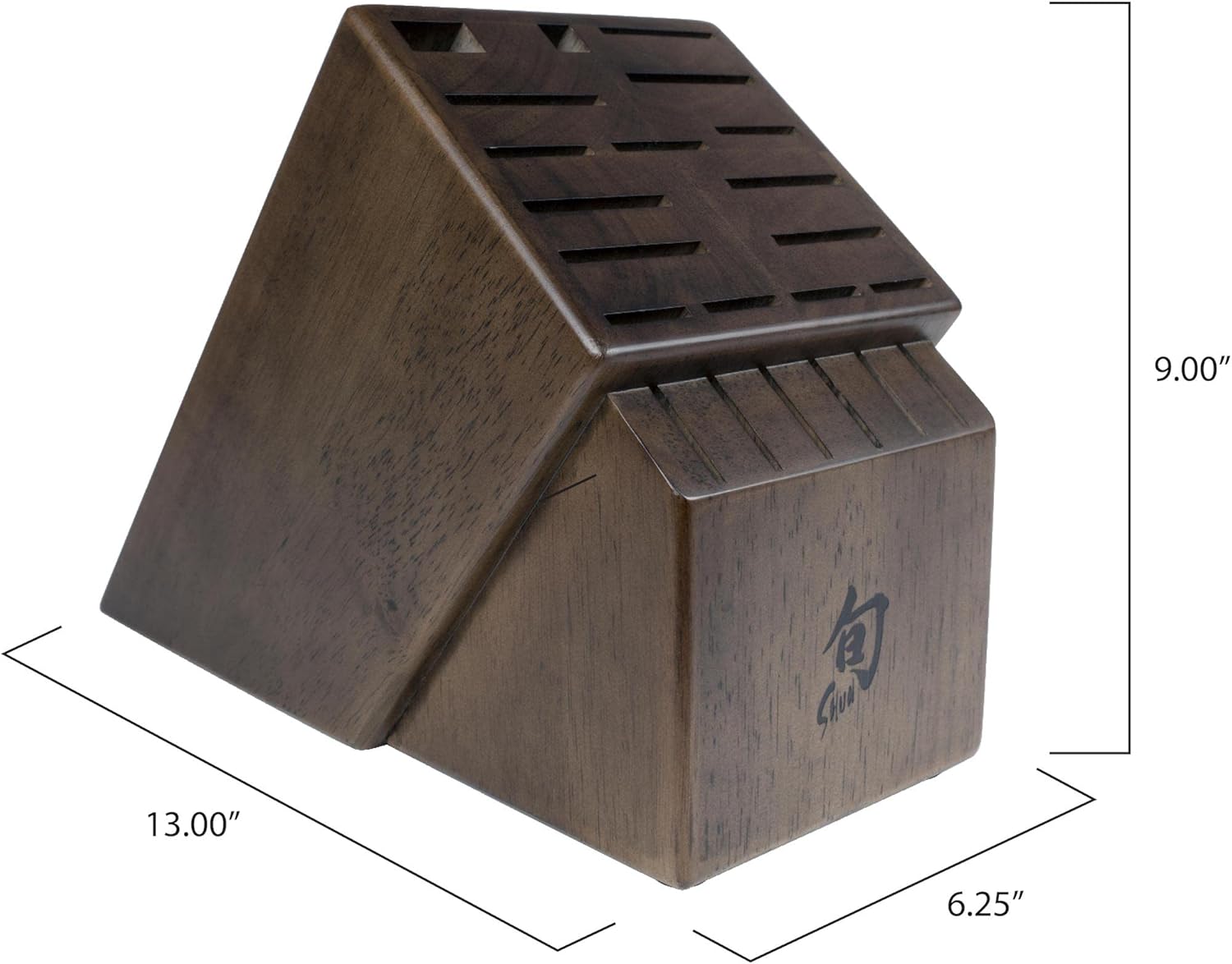 Shun Walnut-Style 22 Slot Wooden Knife Block