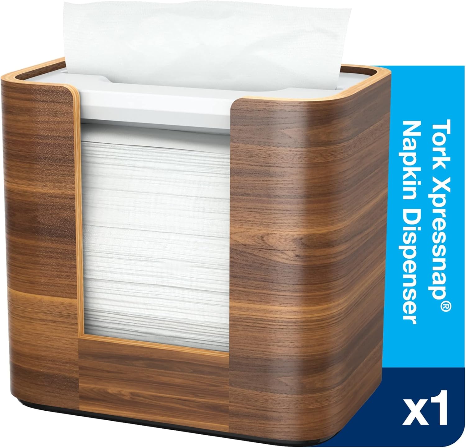 Tork Xpressnap Tabletop Napkin Dispenser - Compact Wood Design