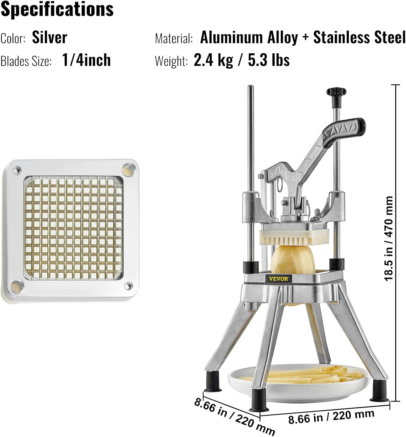 VEVOR Commercial Fruit and Vegetable Chopper 14 Blade