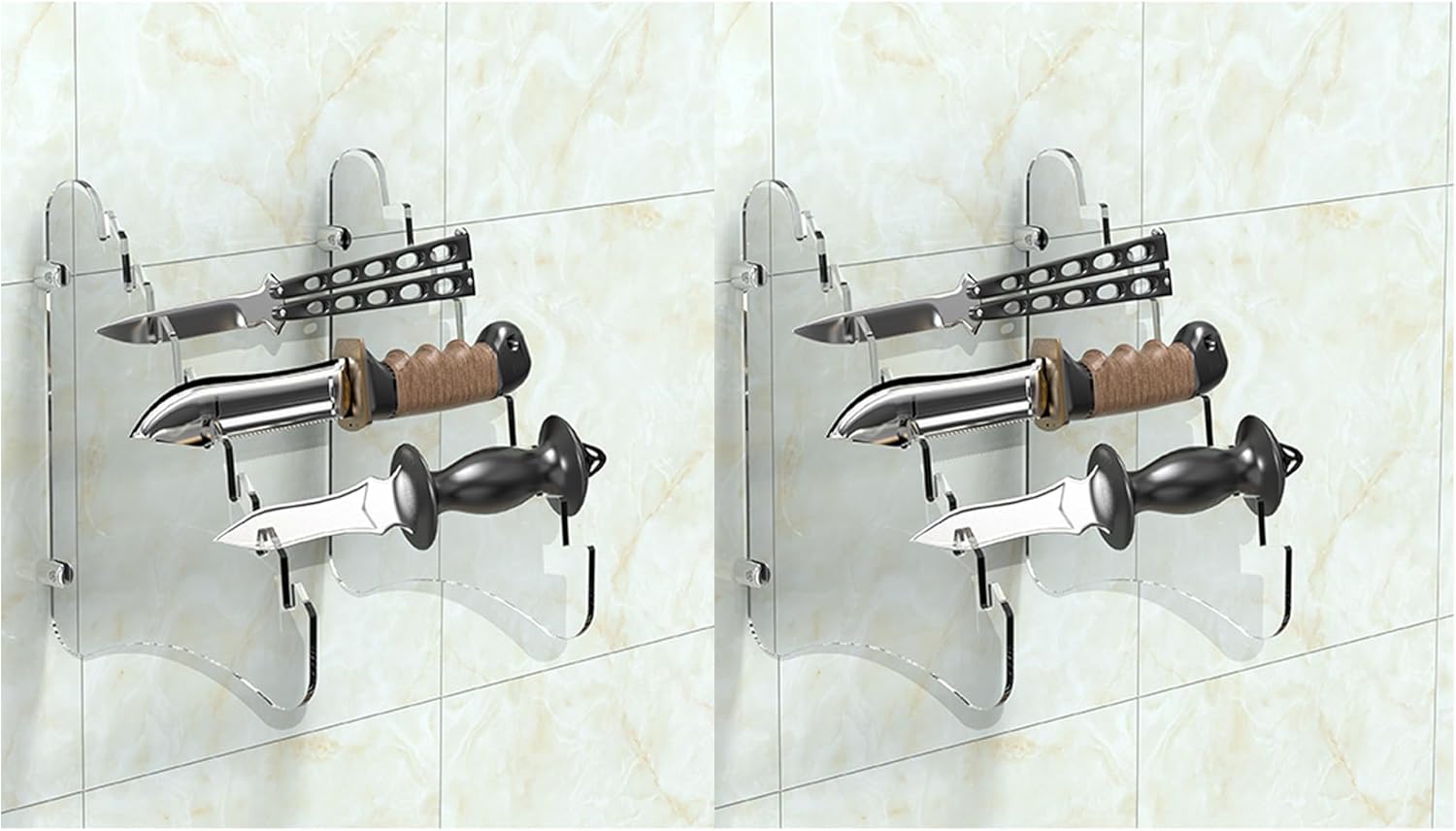 Lufr Clear Wall Knife Display Rack Holder 8 Pcs Thickening 2 Stand