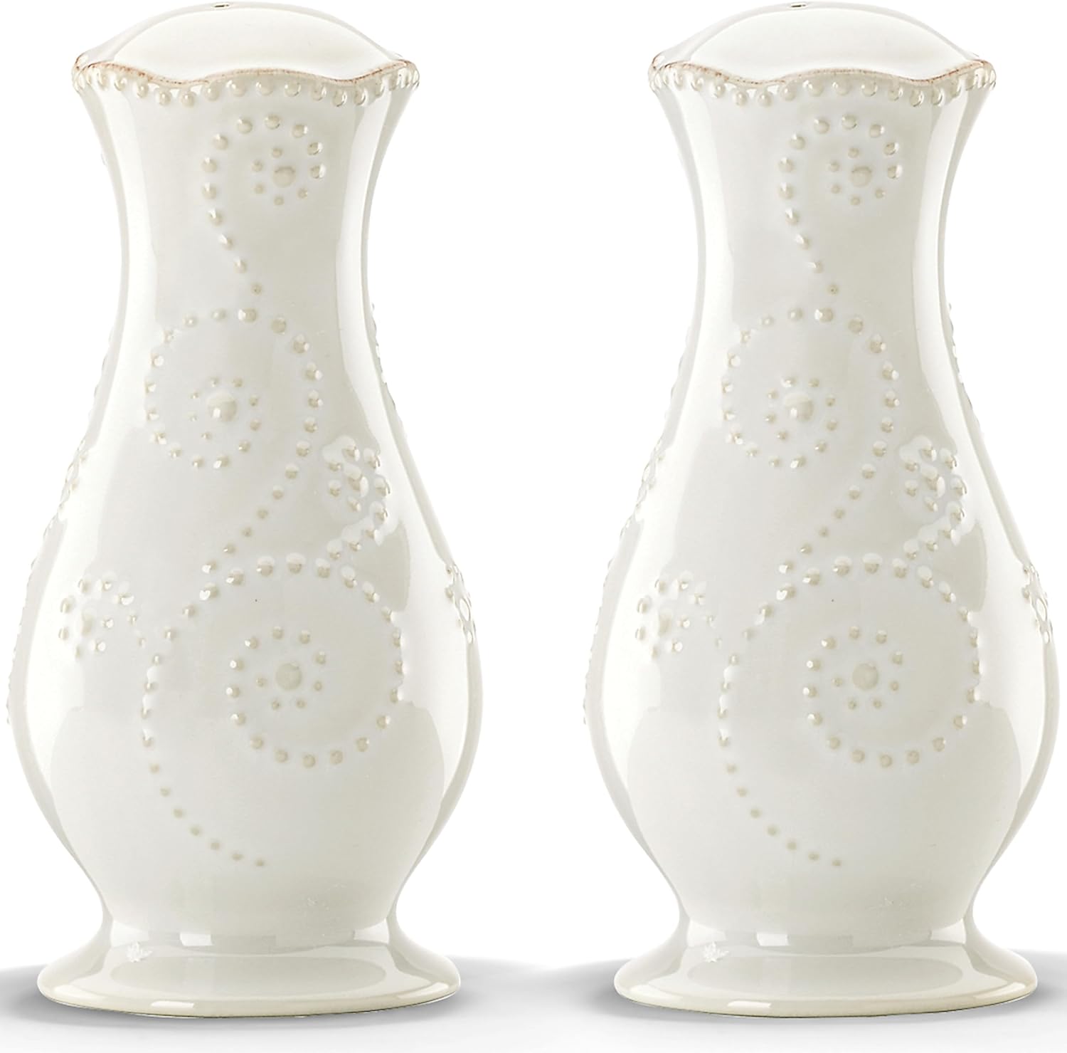Lenox French Perle White Tall Salt and Pepper Set