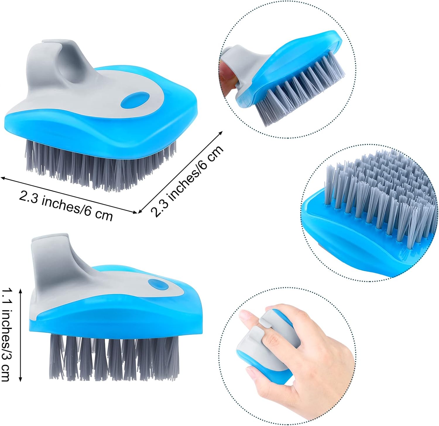 Aodaer 4 Piece Vegetable Brush with Silicone Grips