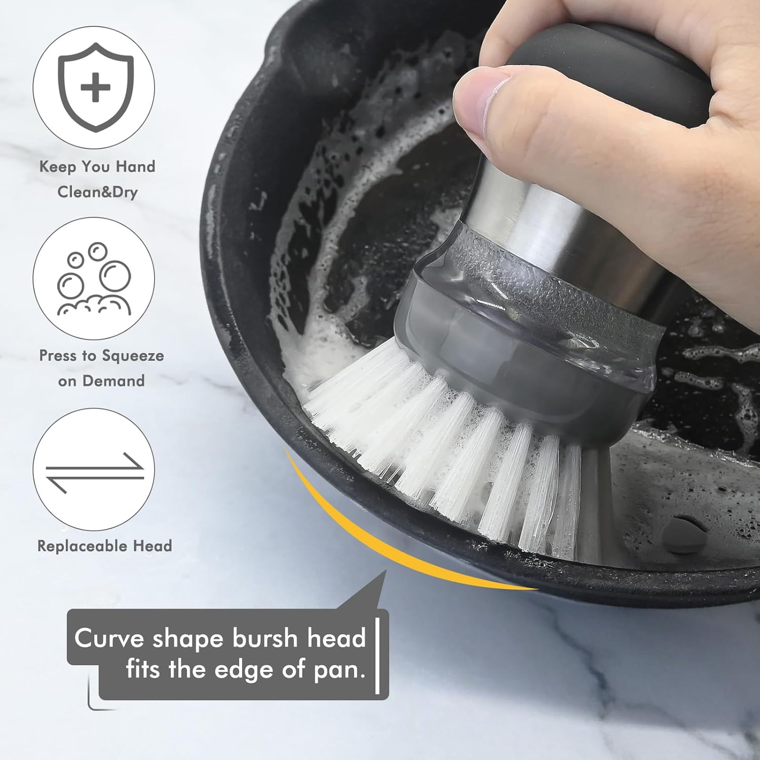 4-Piece Palm Brush Refills for OXO Steel Soap Dispensing Dish Brush