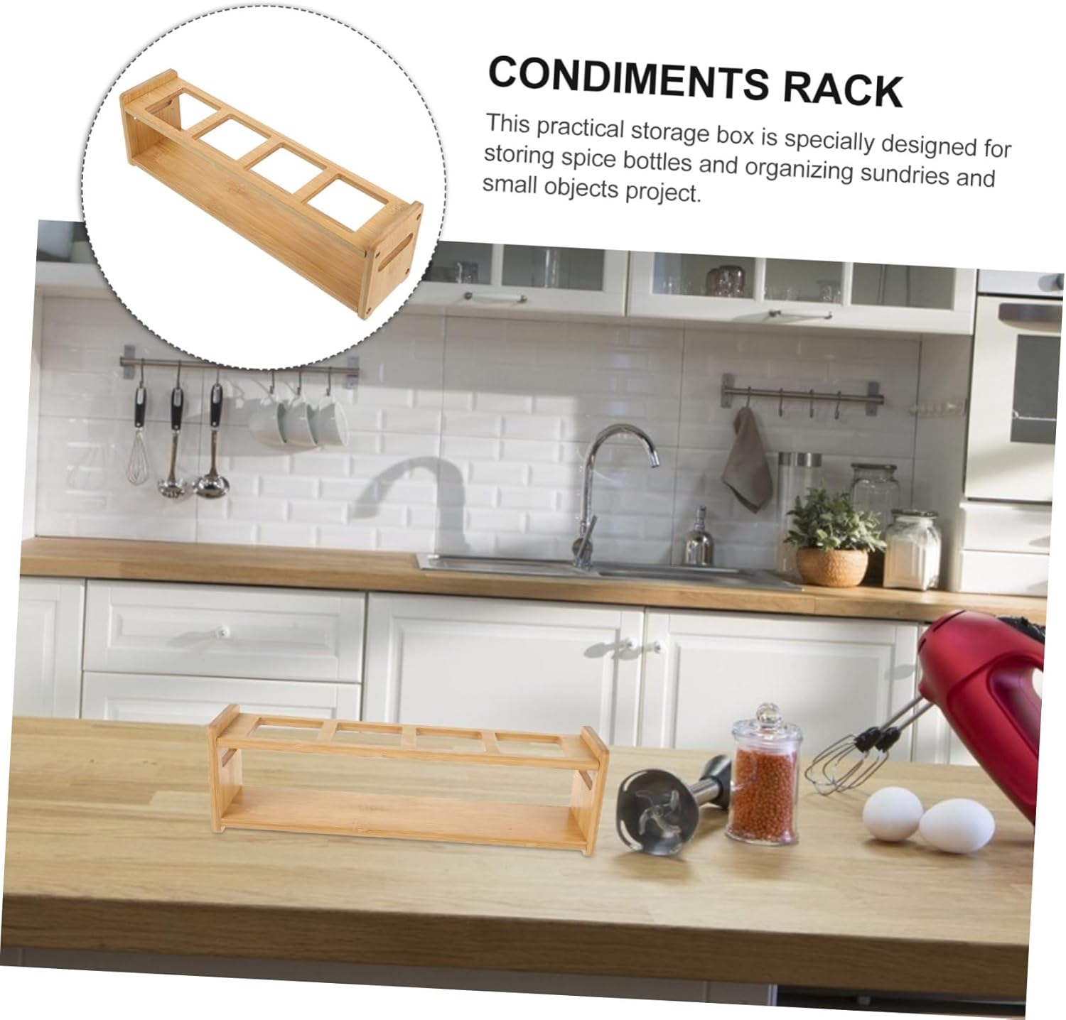 Wooden Seasoning Bottle Storage Rack
