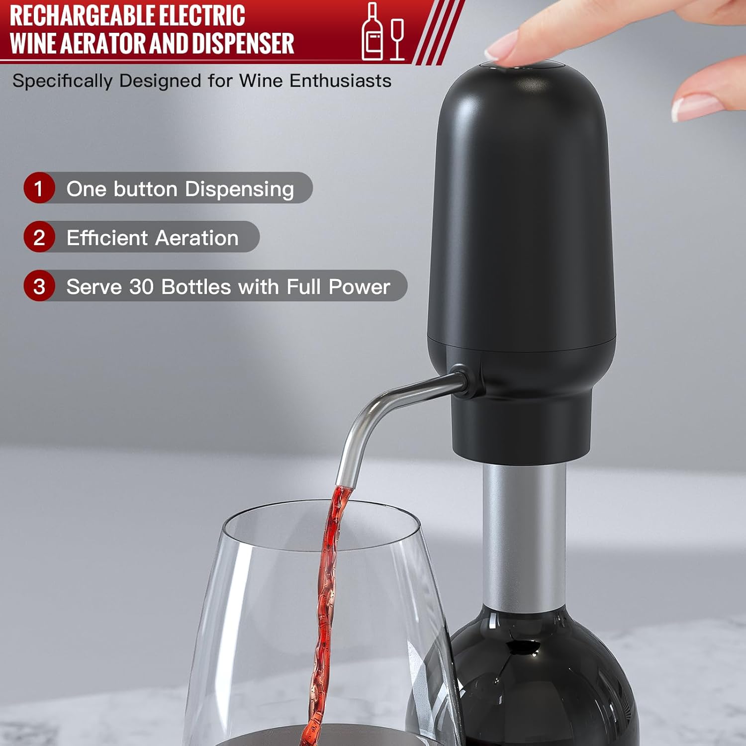 Electric 4-in-1 Wine Opener Set