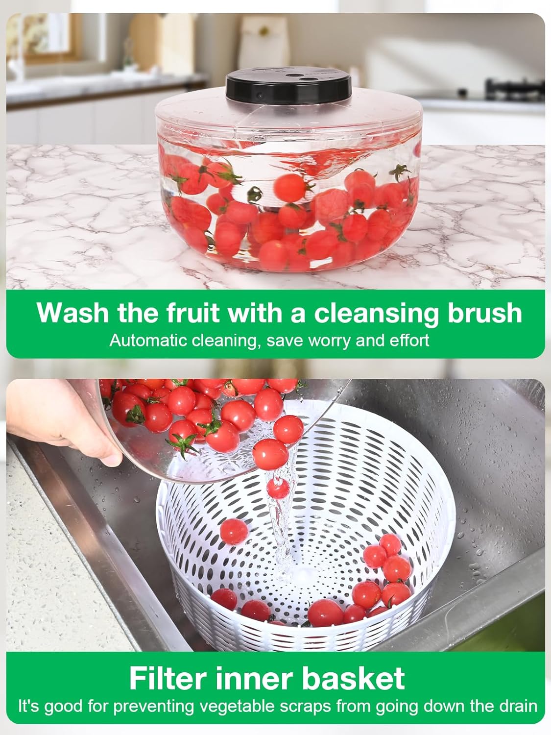 Fast Powerful Electric Salad Spinner