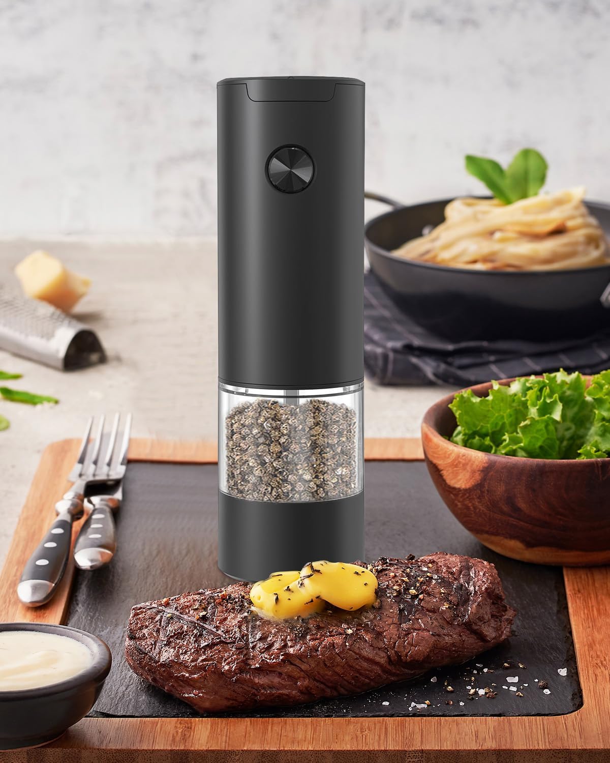 Professional Electric Salt and Pepper Grinder Set with LED Light