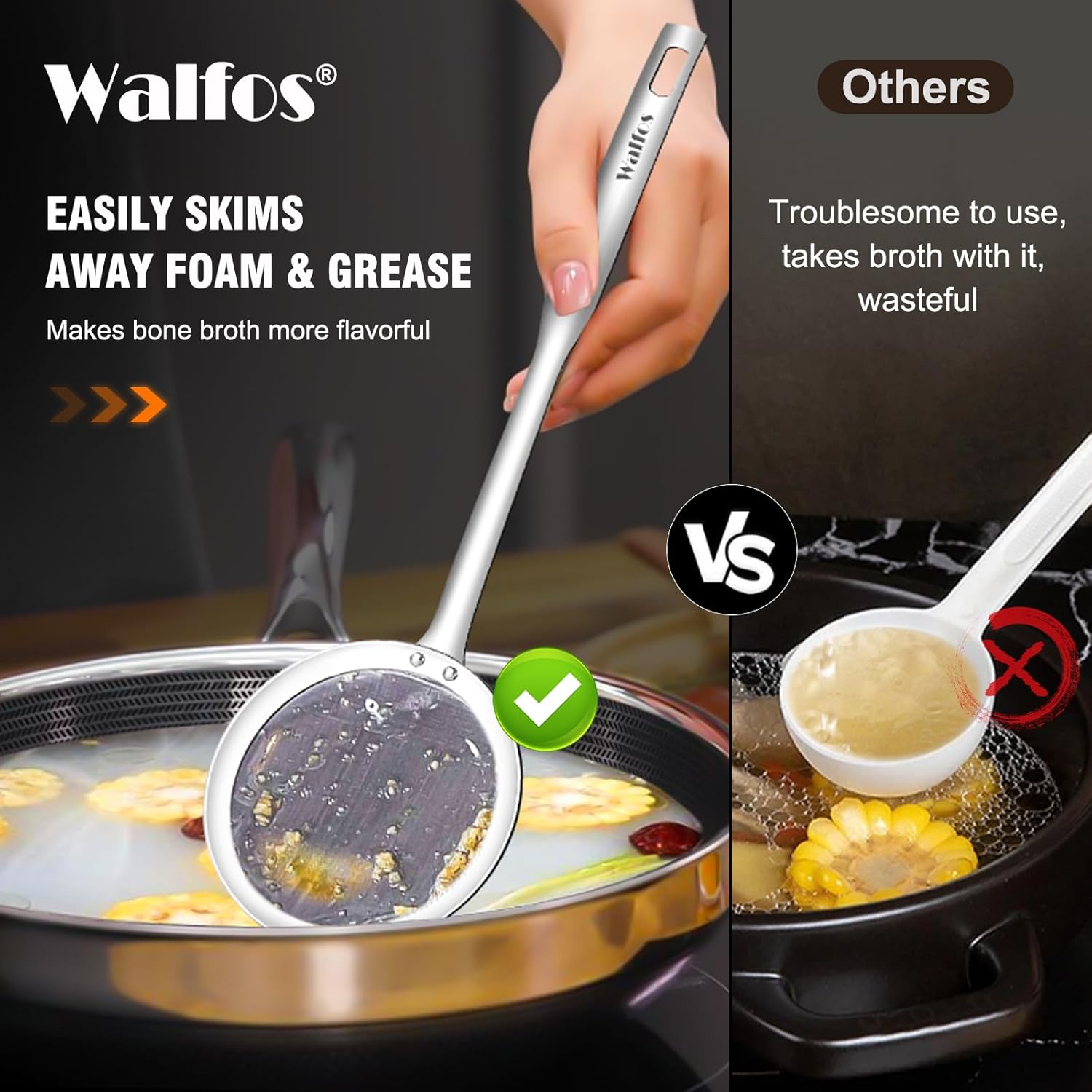 3-in-1 Stainless Steel Fat Skimmer Set for Cooking