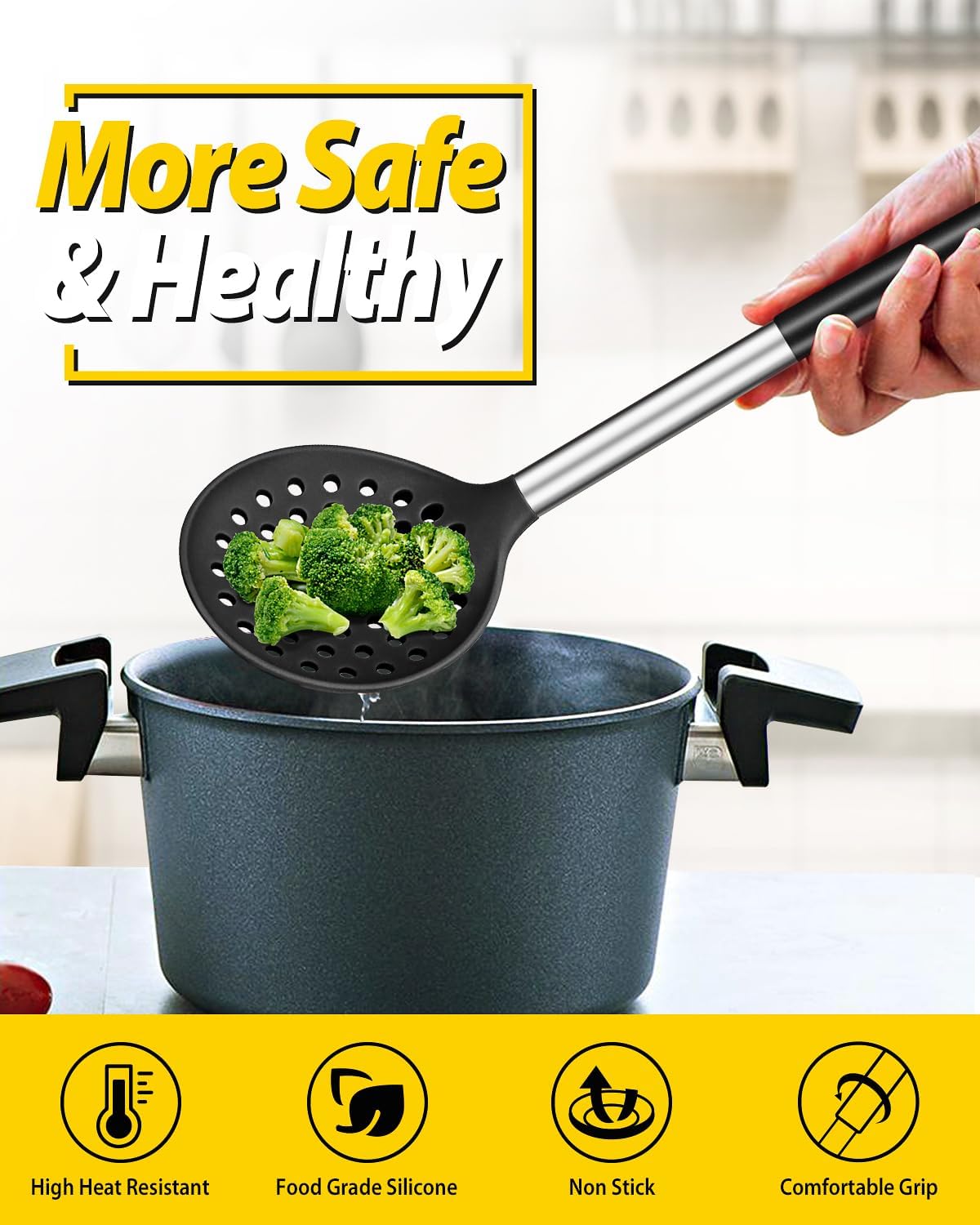 Premium Kitchen Ladle Strainer Set for High Heat and Easy Cooking