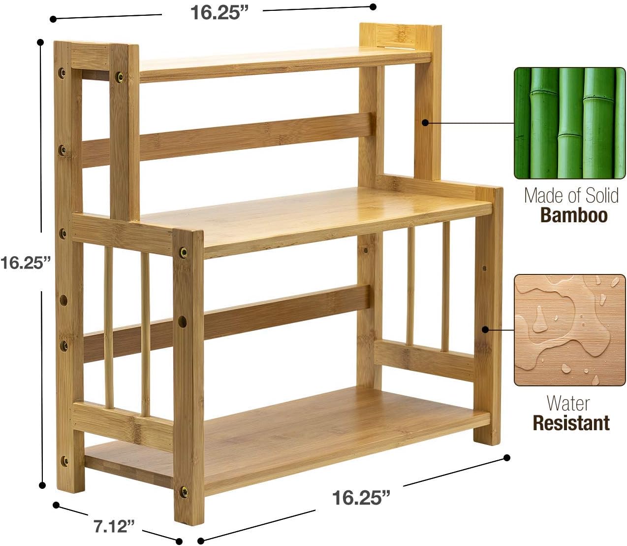 Sorbus 3-Tier Bamboo Spice Storage Organizer