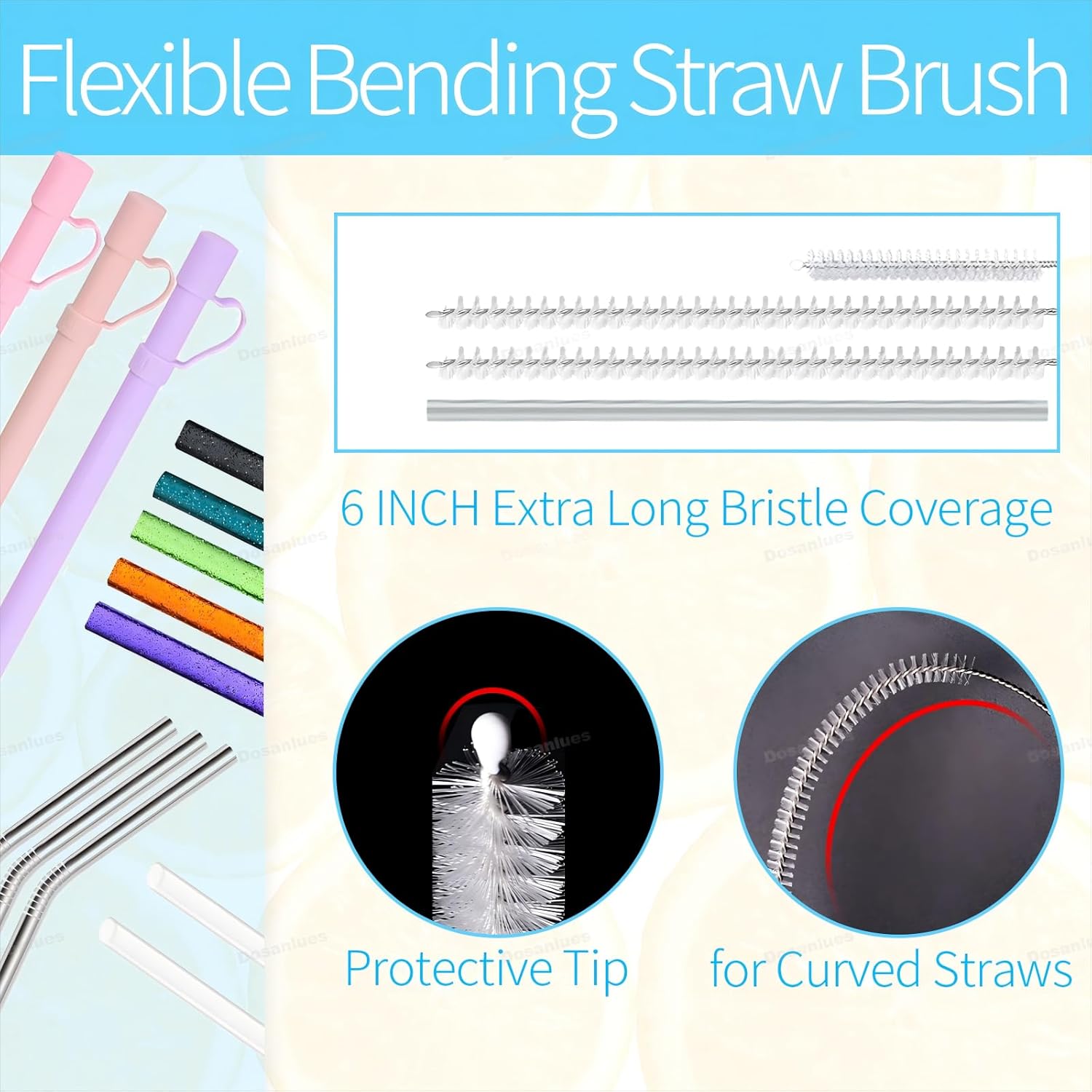 Access Care 8-Piece Bottle Straw Cleaner Kit for Stanley Yeti SLM