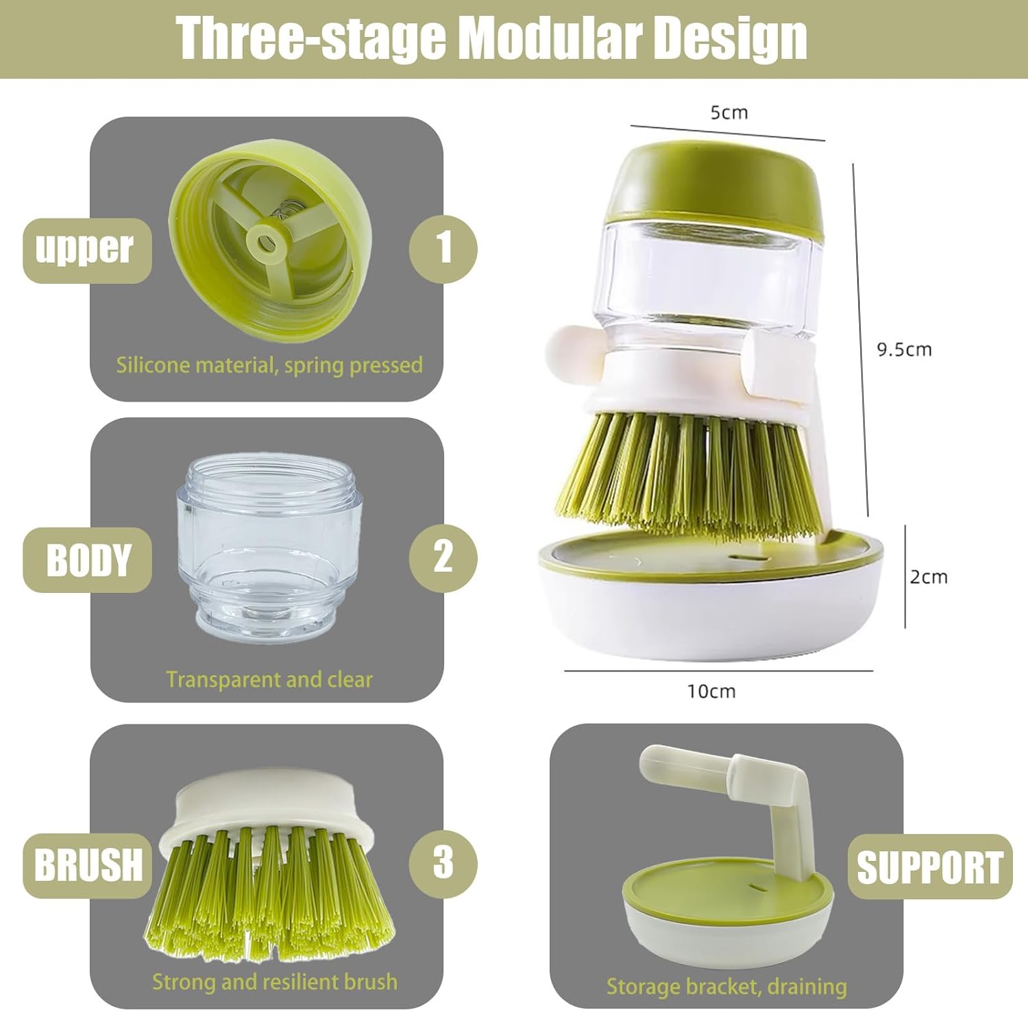 Efficient Cleaning Dispenser Brush for Easy Kitchen Use