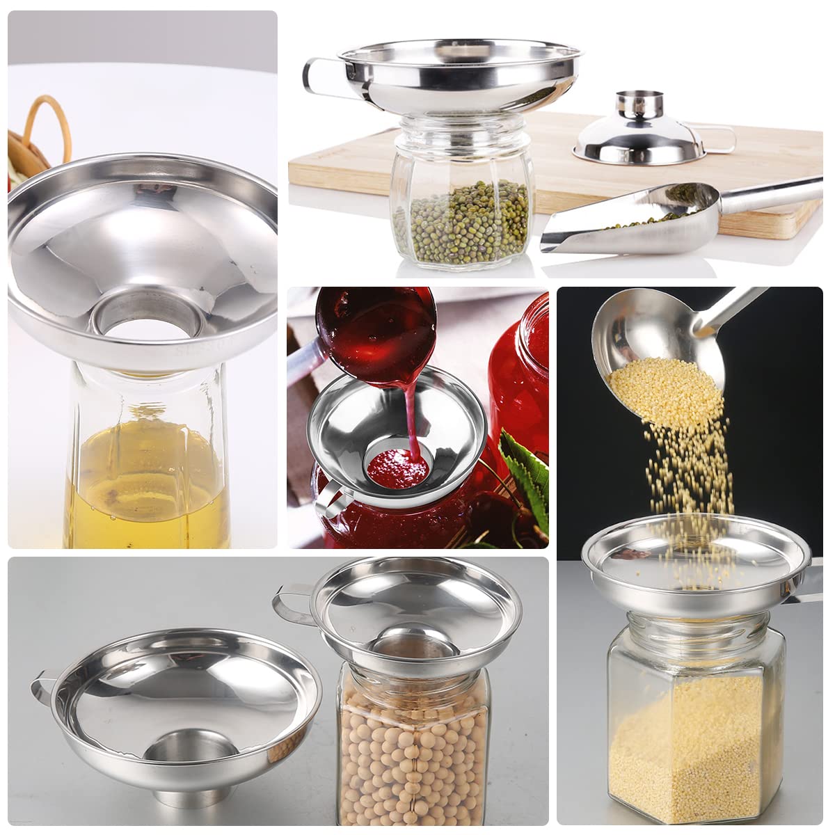 CADAVO Stainless Steel Canning Funnel - Wide Mouth for Mason Jars