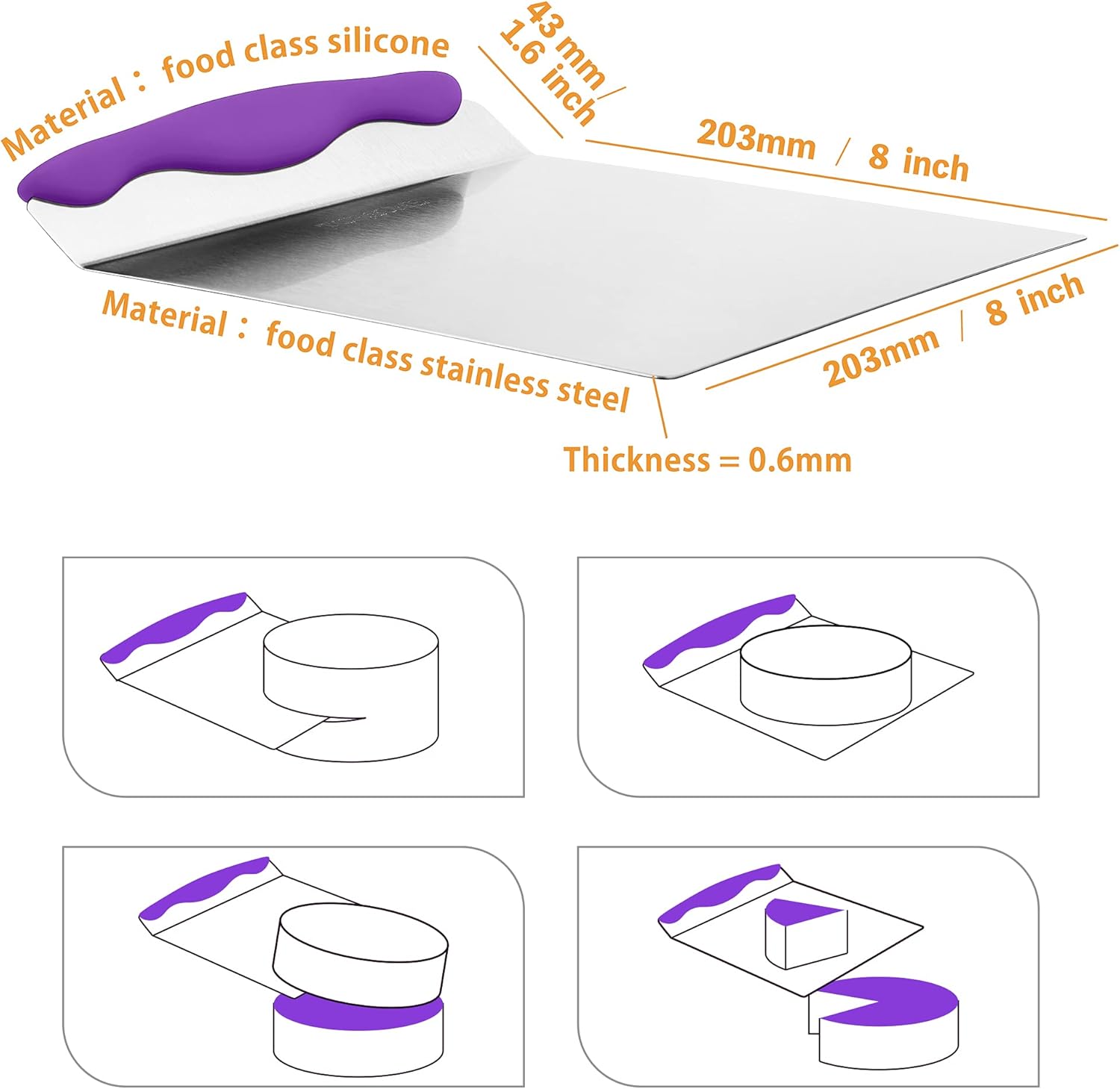 TOPHOME Stainless Steel Cake Lifter Transfer Shovel