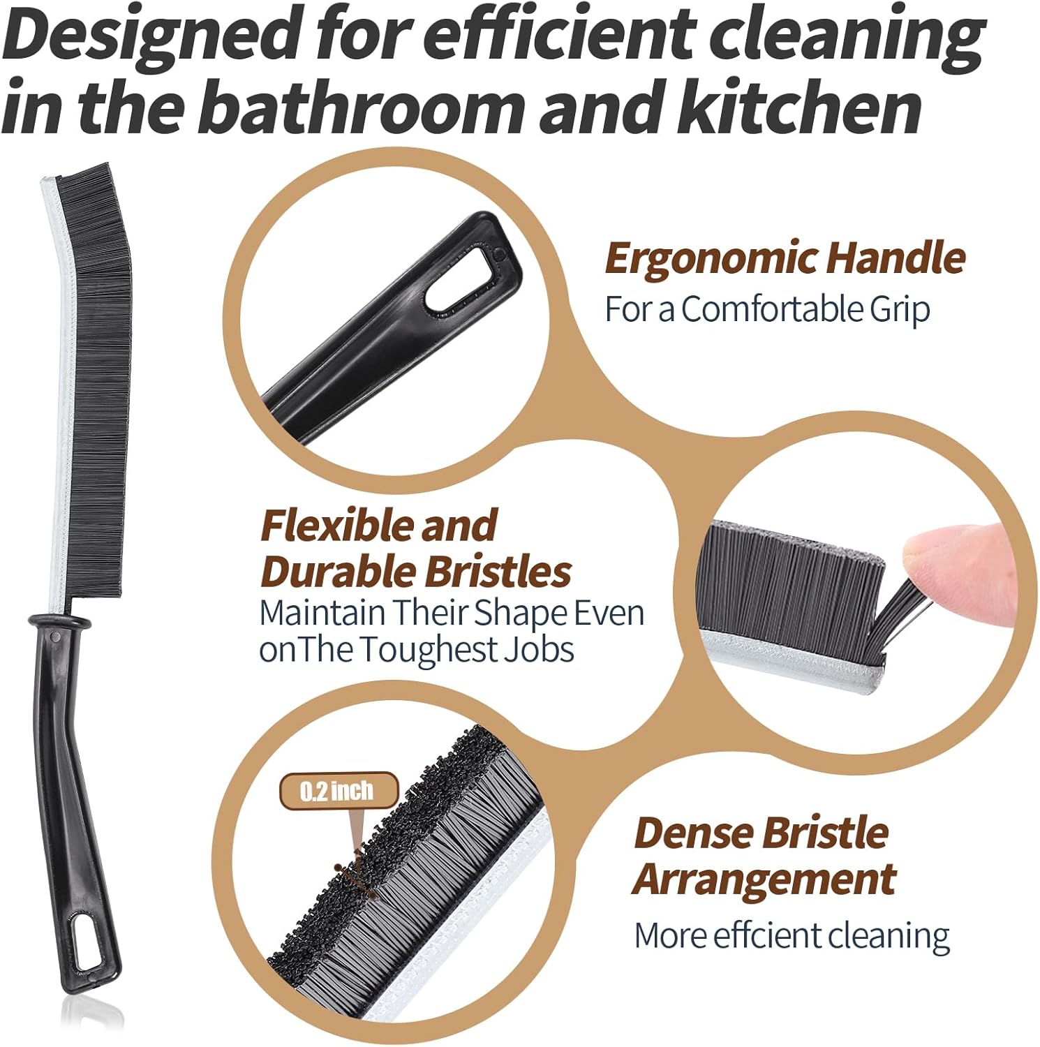 7 Pcs Multifunctional Hard Bristle Crevice Cleaning Brush Set